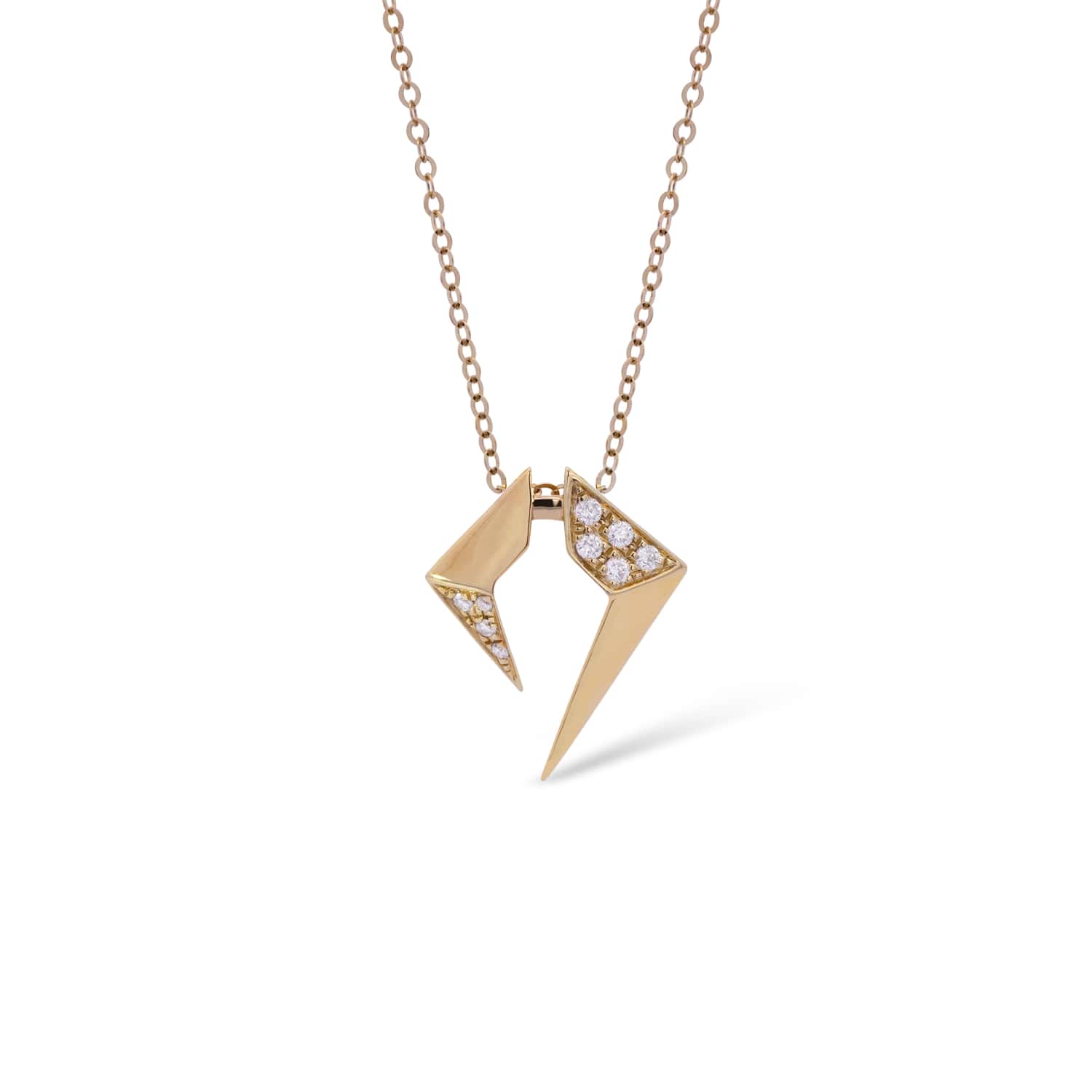 Women’s Rockstar Encore Unisex Necklace In Solid Yellow Gold And Diamond Simone Jewels