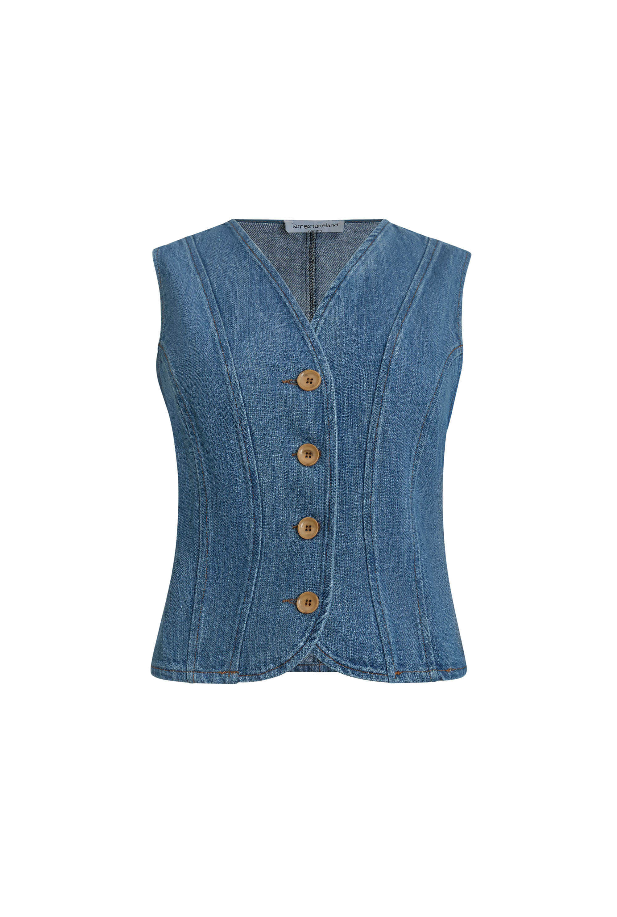 Women's Blue Denim Gilet | Extra Large | James Lakeland