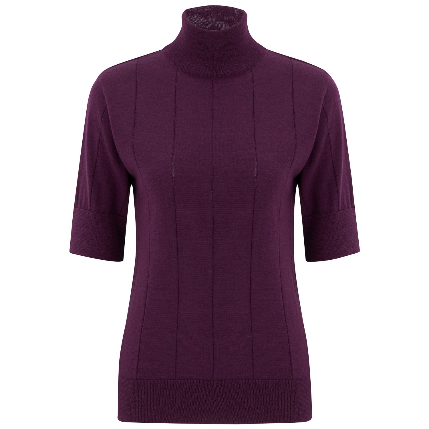 Peraluna Women's Pink / Purple Betty High Neck Short Sleeve Knitwear Fine Blouse  Purple Melange In Pink/purple