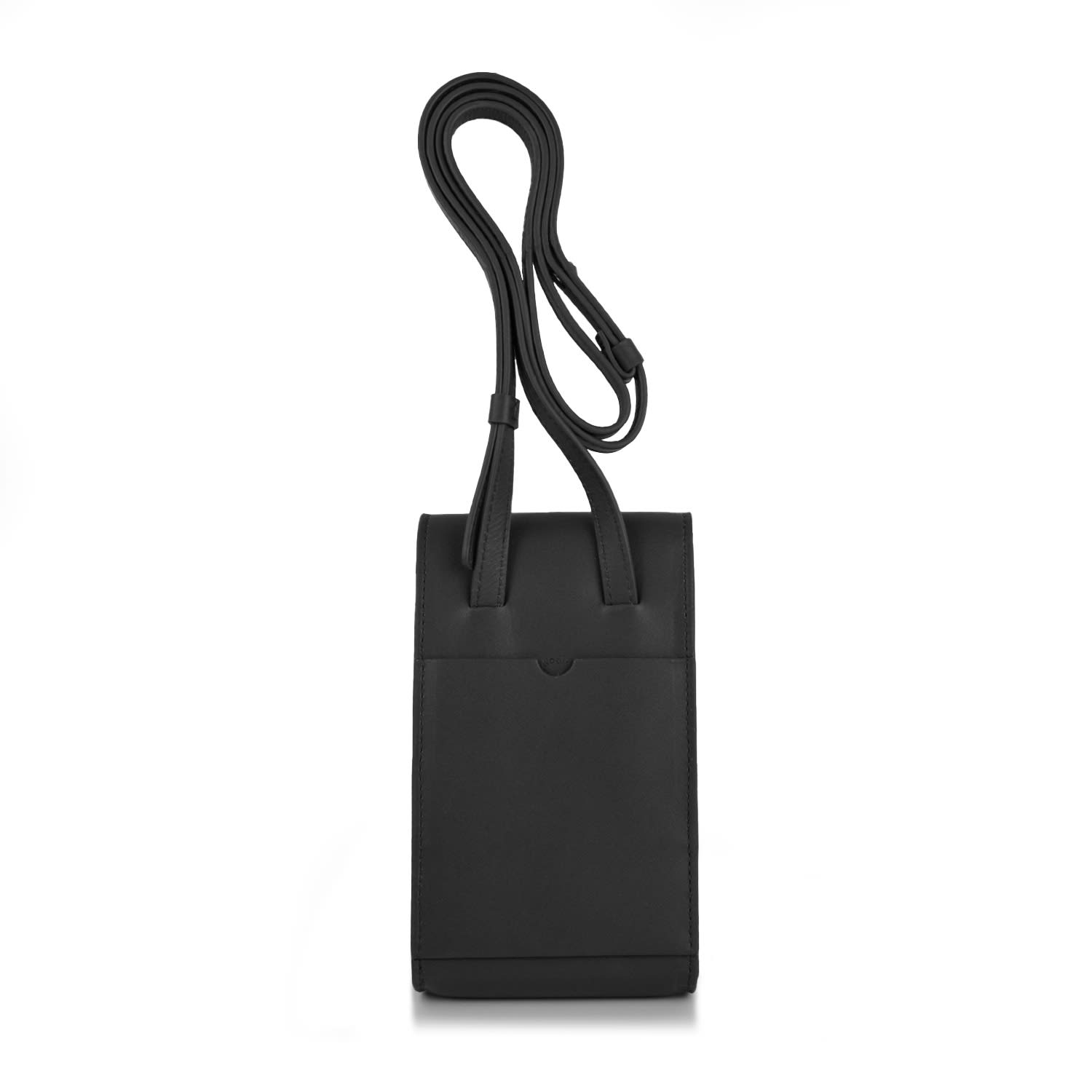 Small Harmony Black Leather Tote: Purse that Charges Phone