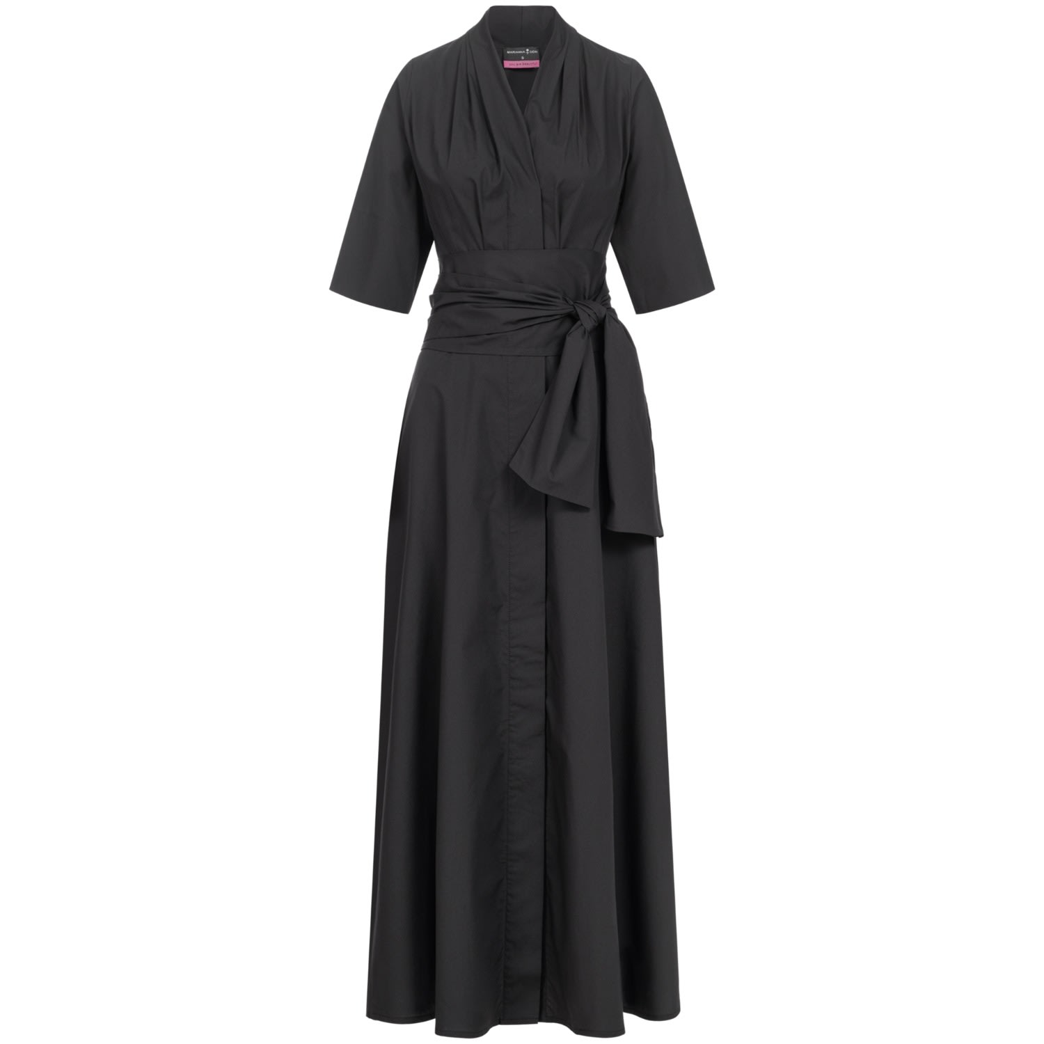 Marianna Déri Women's Maxi Shirtdress With Detachable Wide Belt Black In Black
