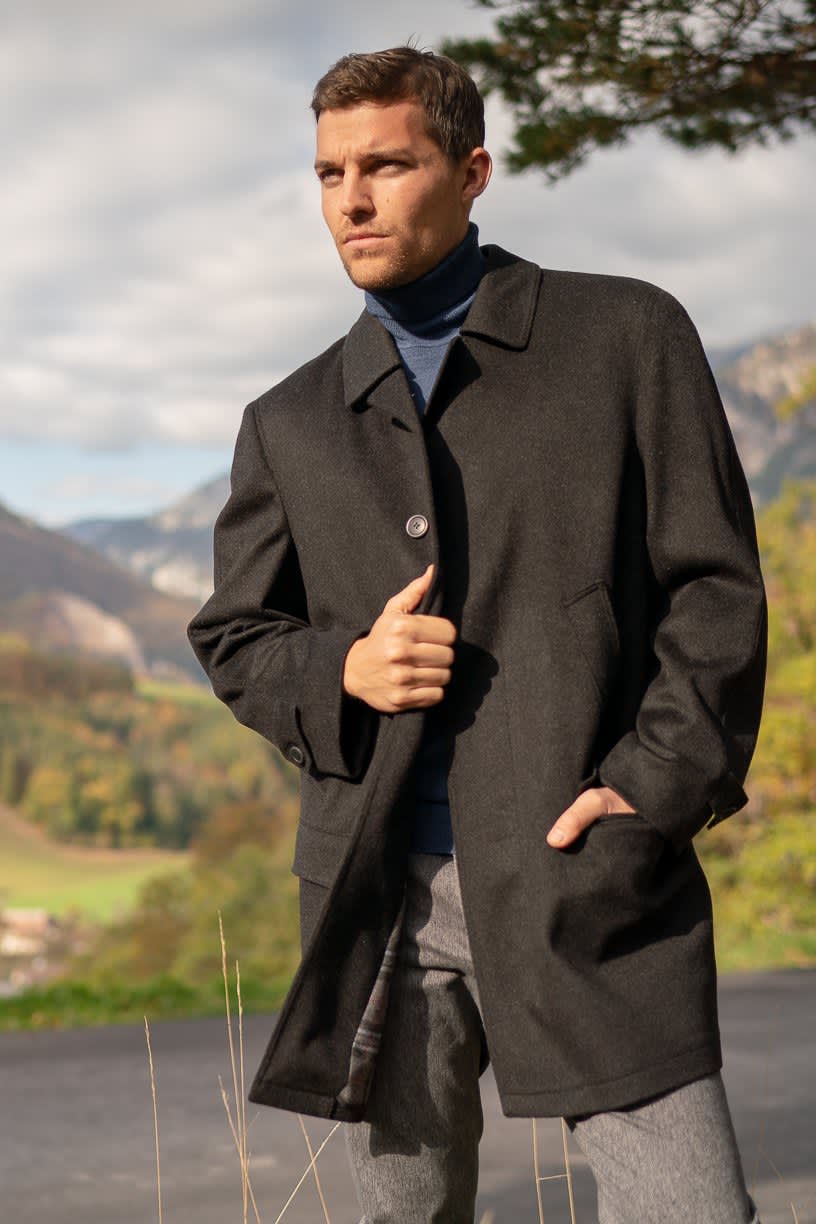 Men's Loden Car Coat with half-Raglan Sleeve | Robert W. Stolz