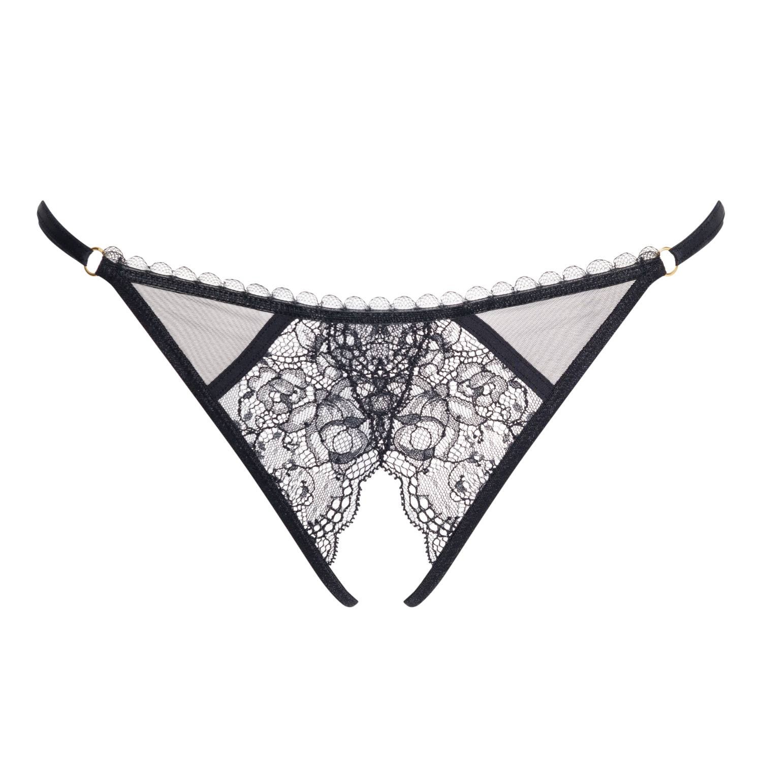 Bonbon Lingerie Women's Black Shades Ouvert G-string In Black
