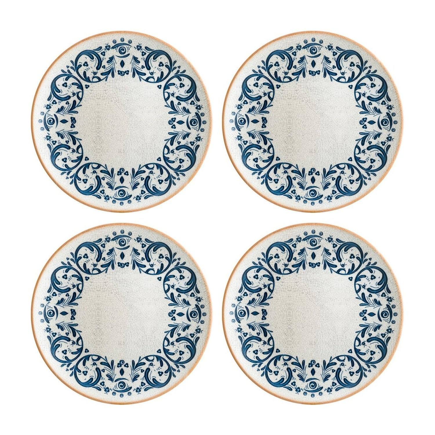 Turgla Home Viento Round Decorated Porcelain Plate Set Of Four