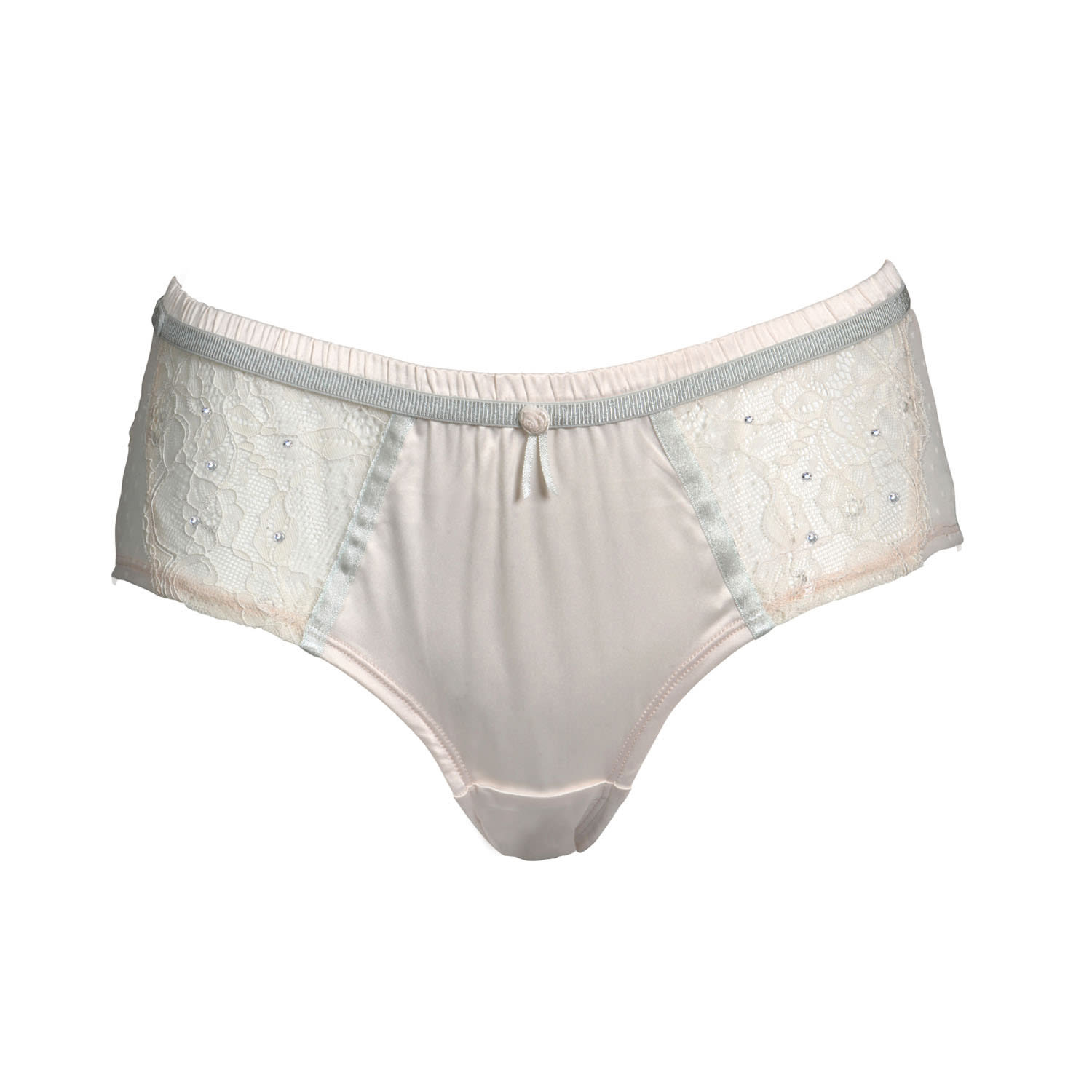 Tallulah Love Women's White Swarovski Blushing Bridal Brief In White