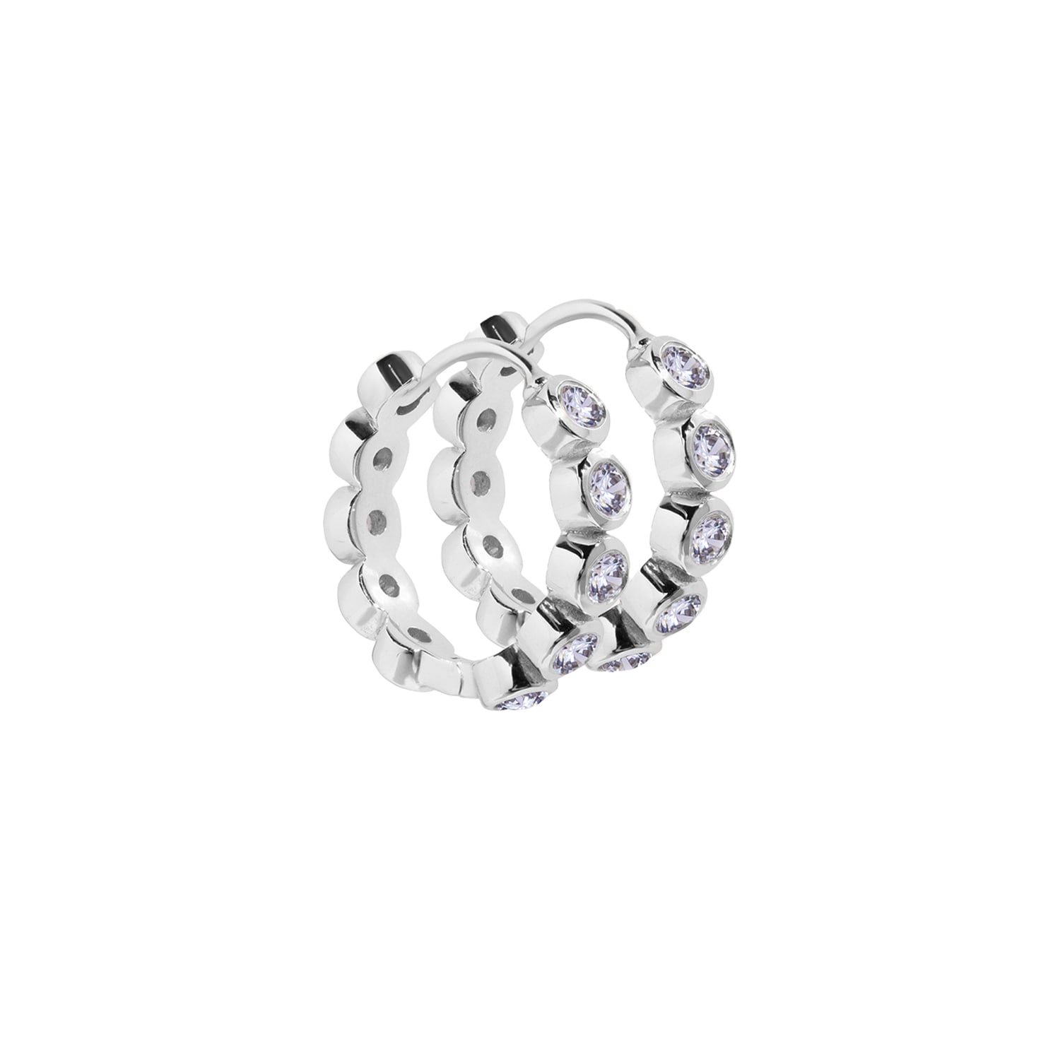 Molly Olivia Women's White / Silver Eclipse Earrings - White, Silver
