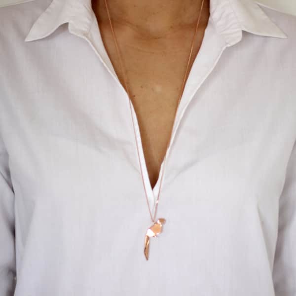 Gucci Parrot Necklace Rose Gold