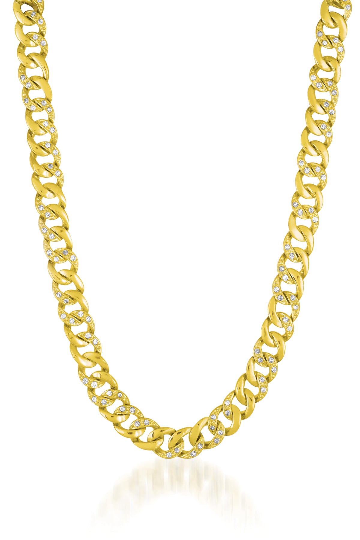 Women’s Belleville Dual Golden & Cz Chain Necklace Genevive Jewelry