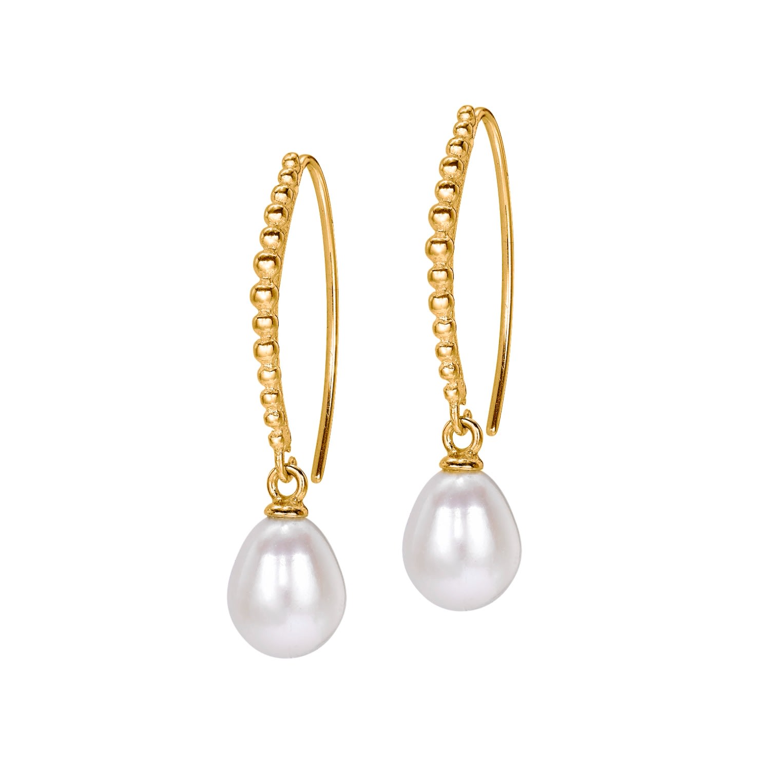 Dower & Hall Women's Timeless White Pearl Dotty Drop Earrings Gold In Gold