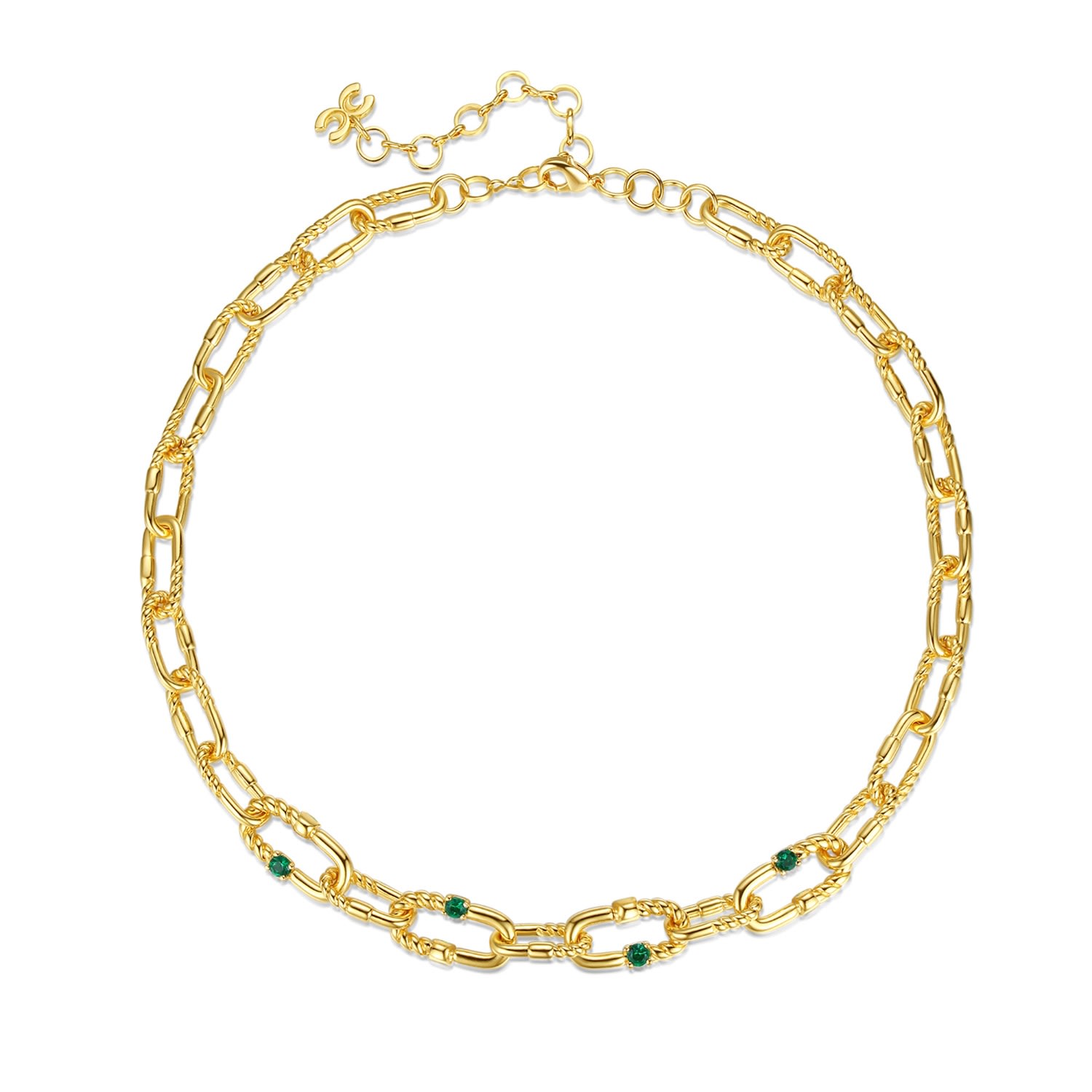 Classicharms Women's Gold Double Colored Zirconia Necklace In Gold