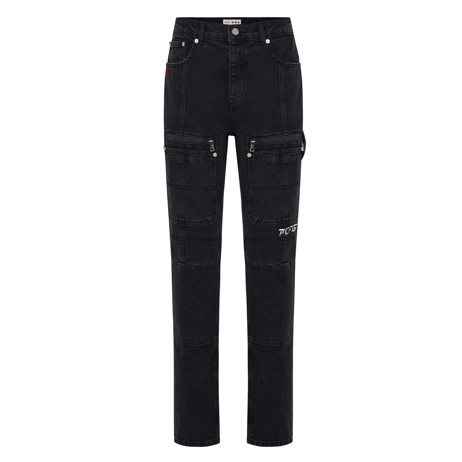Pcfg Men's Cargo Denim Pant With Zip - Black In Black