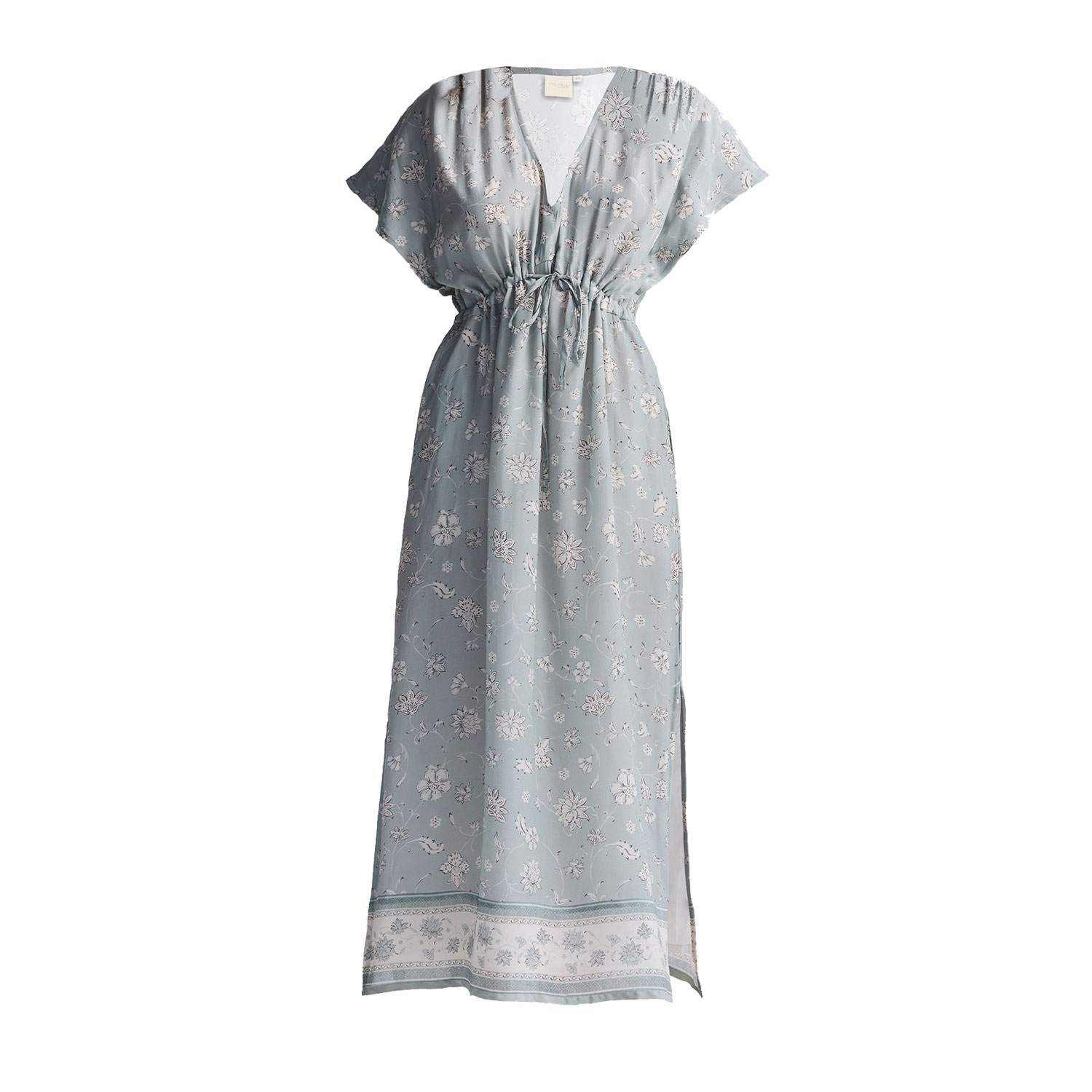 Reistor Gathered Maxi Dress In Gray