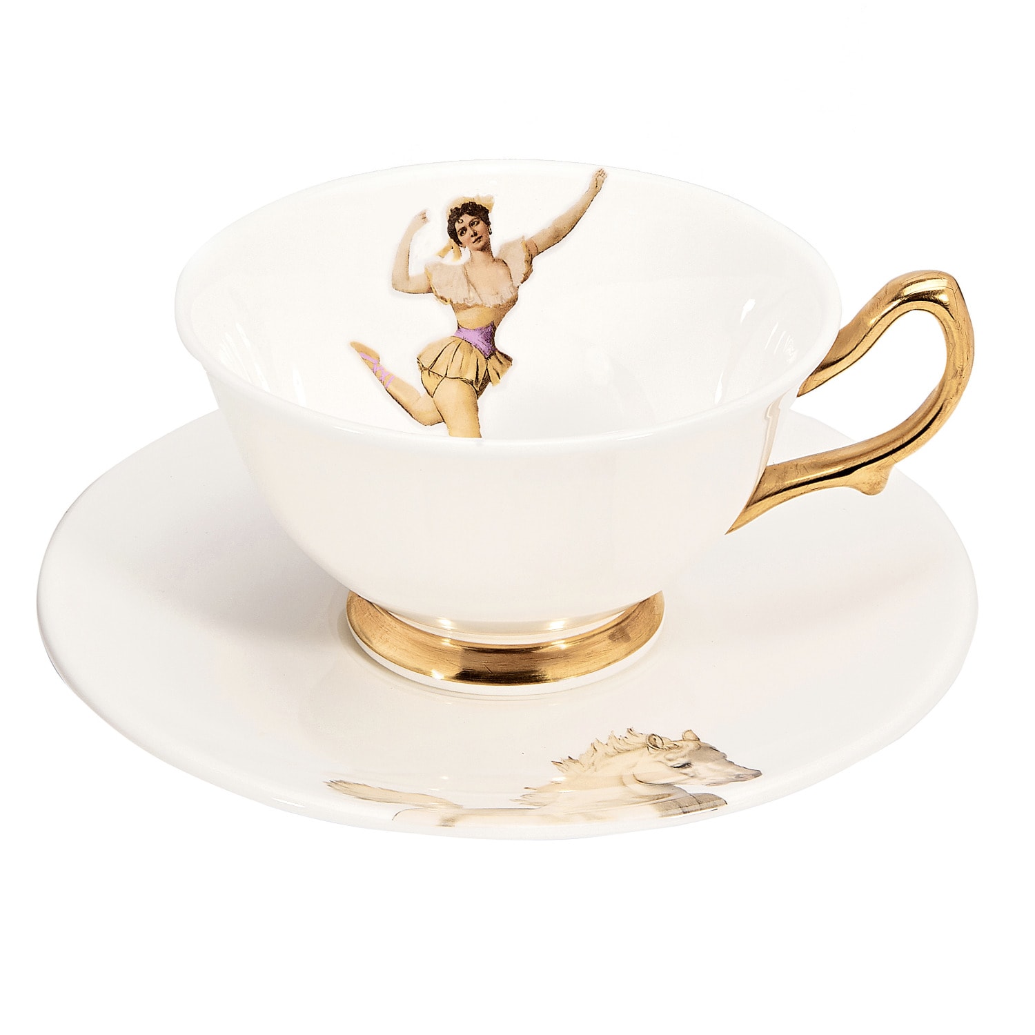 Melody Rose London White Amazing Miss Rose Bone China Teacup & Saucer In White