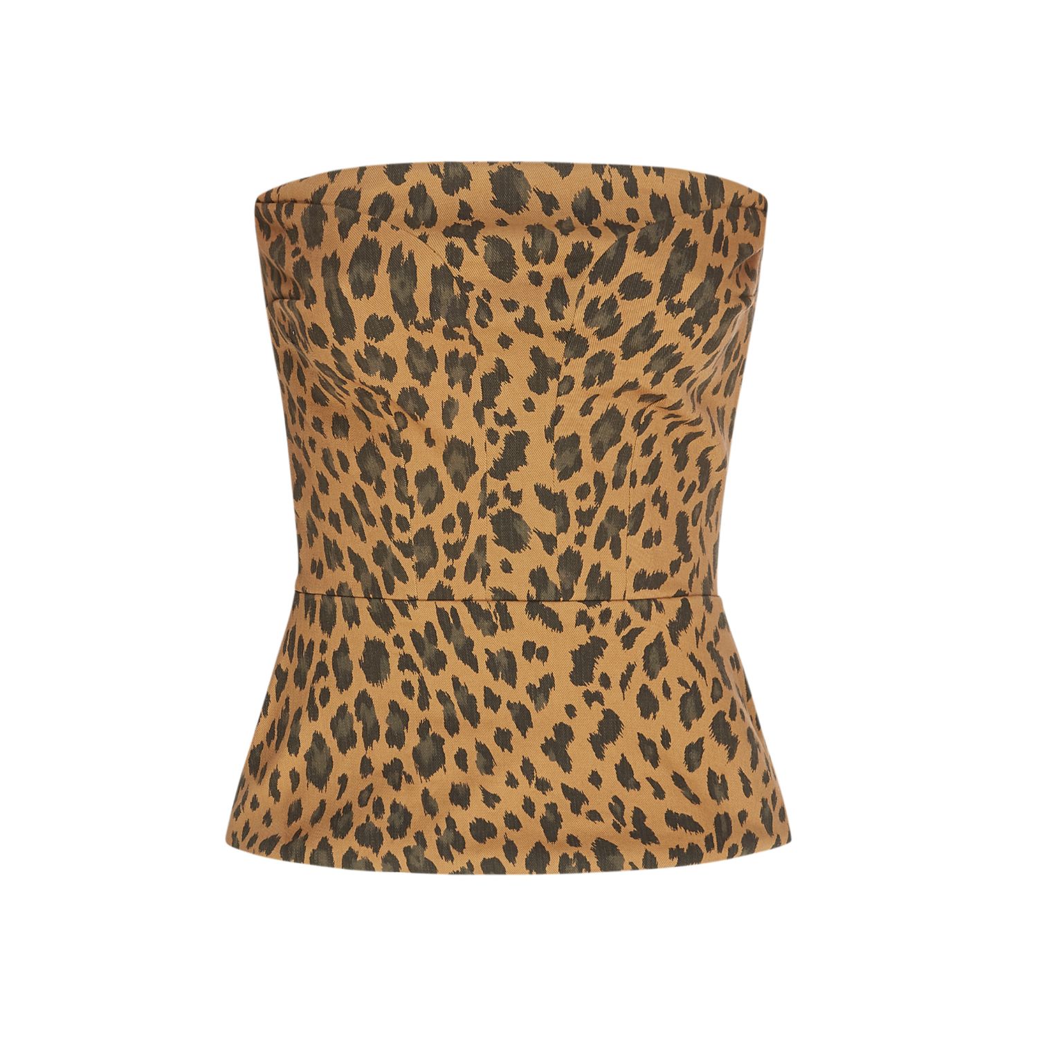 Lahive Women's Brown / Neutrals Cheetah Carrie B. Strapless Reversible Top In Brown