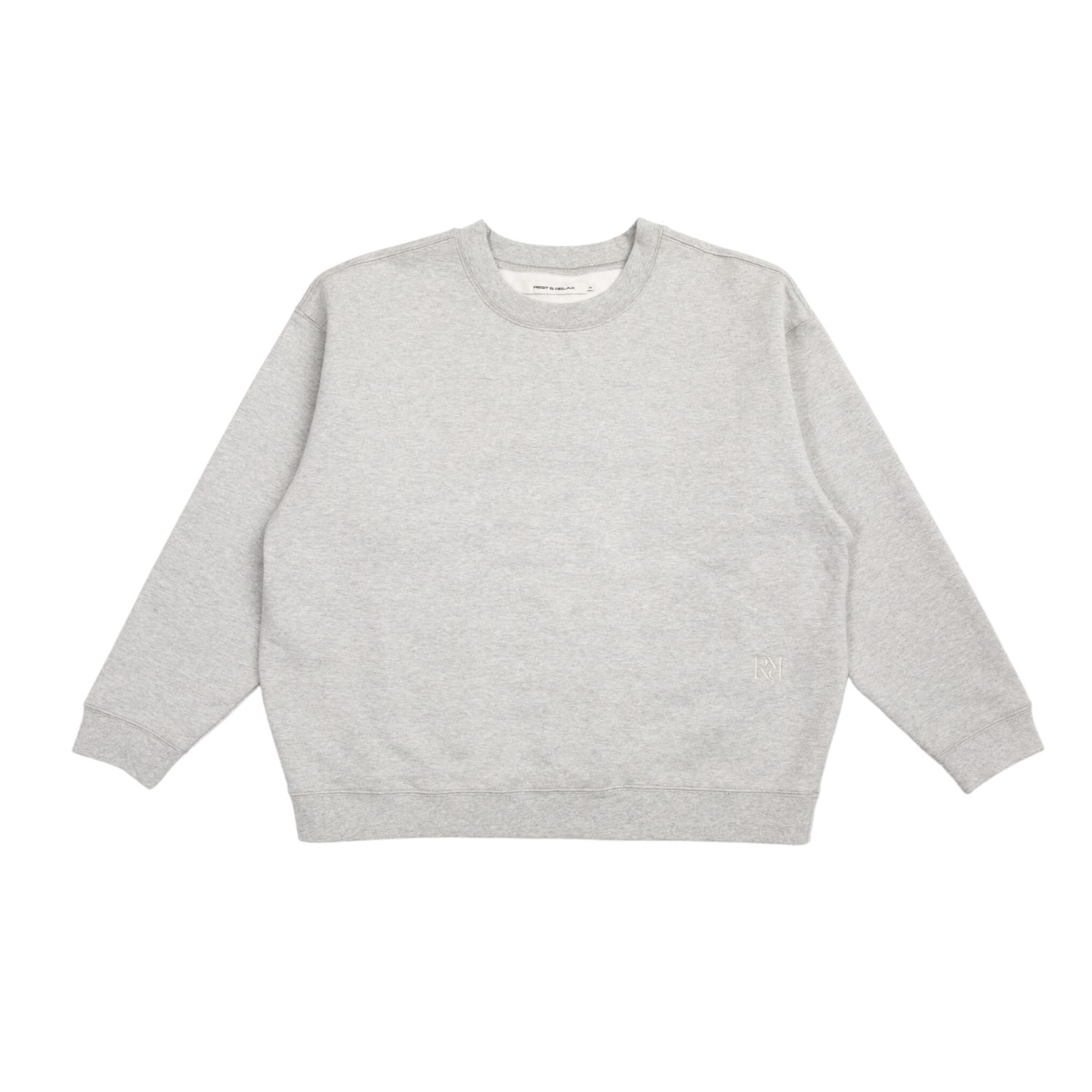 Women’s Organic Cotton Monogram Crewneck Sweatshirt - Grey Medium Rest & Relax