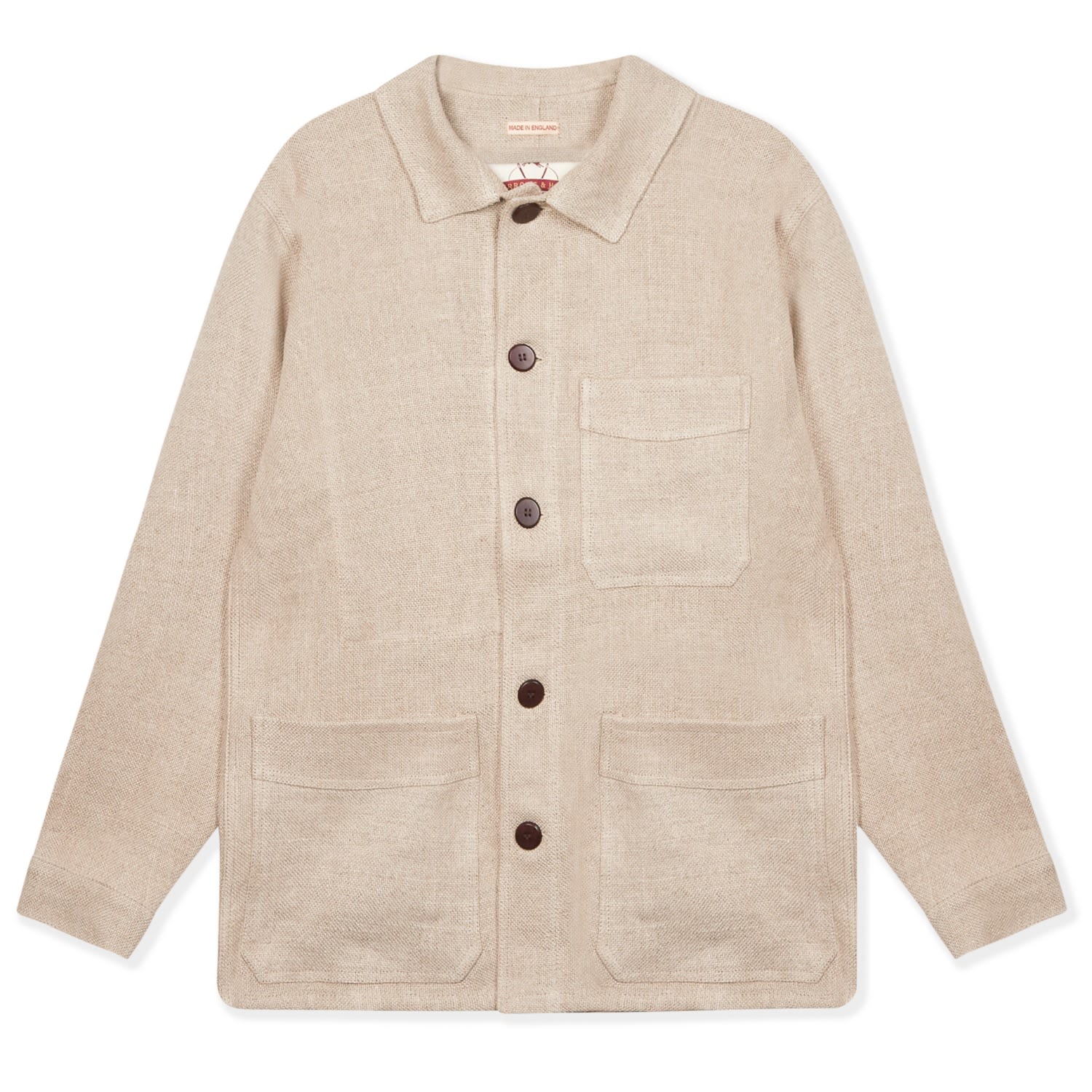 Men’s Neutrals Linen Jacket - Ecru Large Burrows & Hare