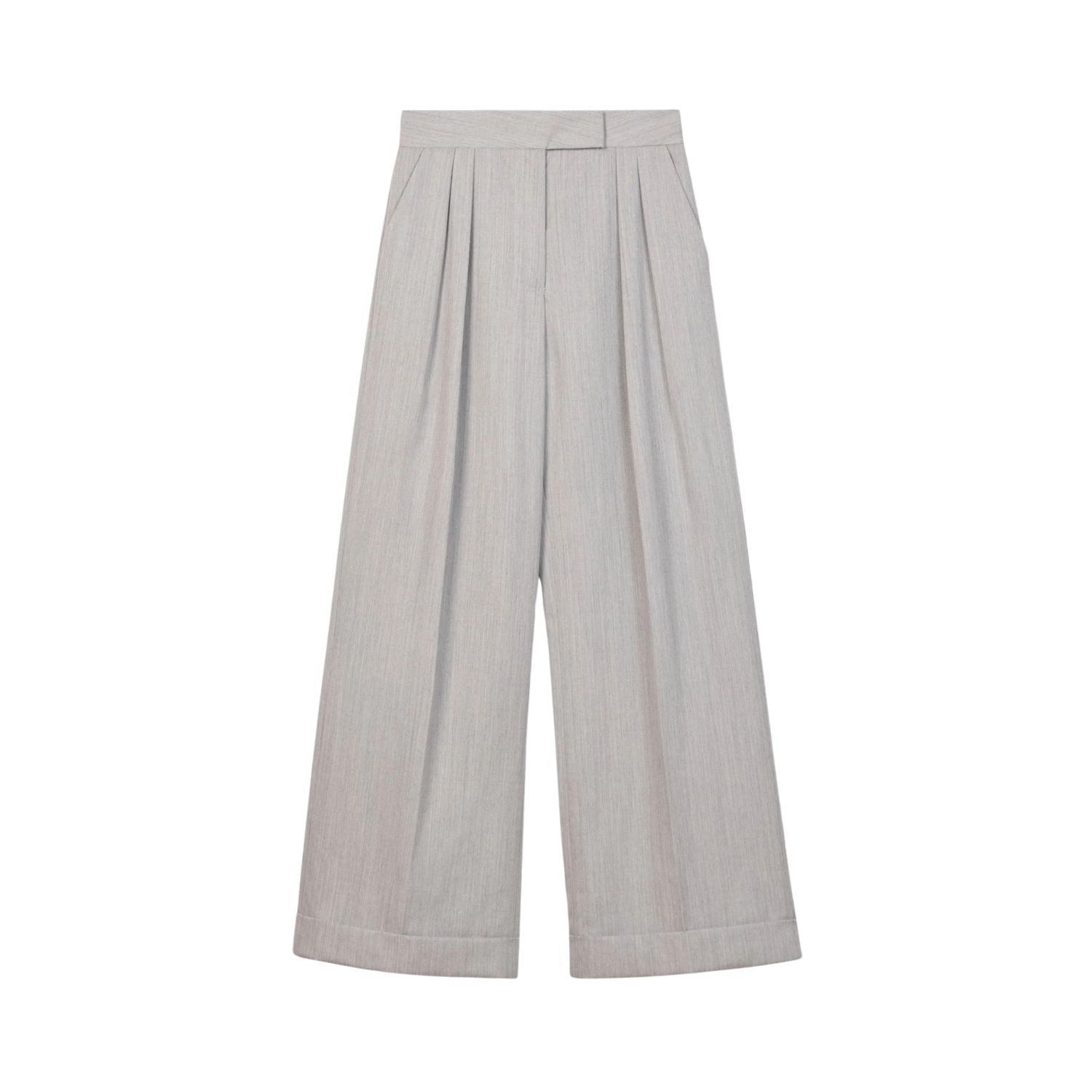 Dal The Label Women's Wool Blend Pleated Wide Leg Pants Grey In Grey