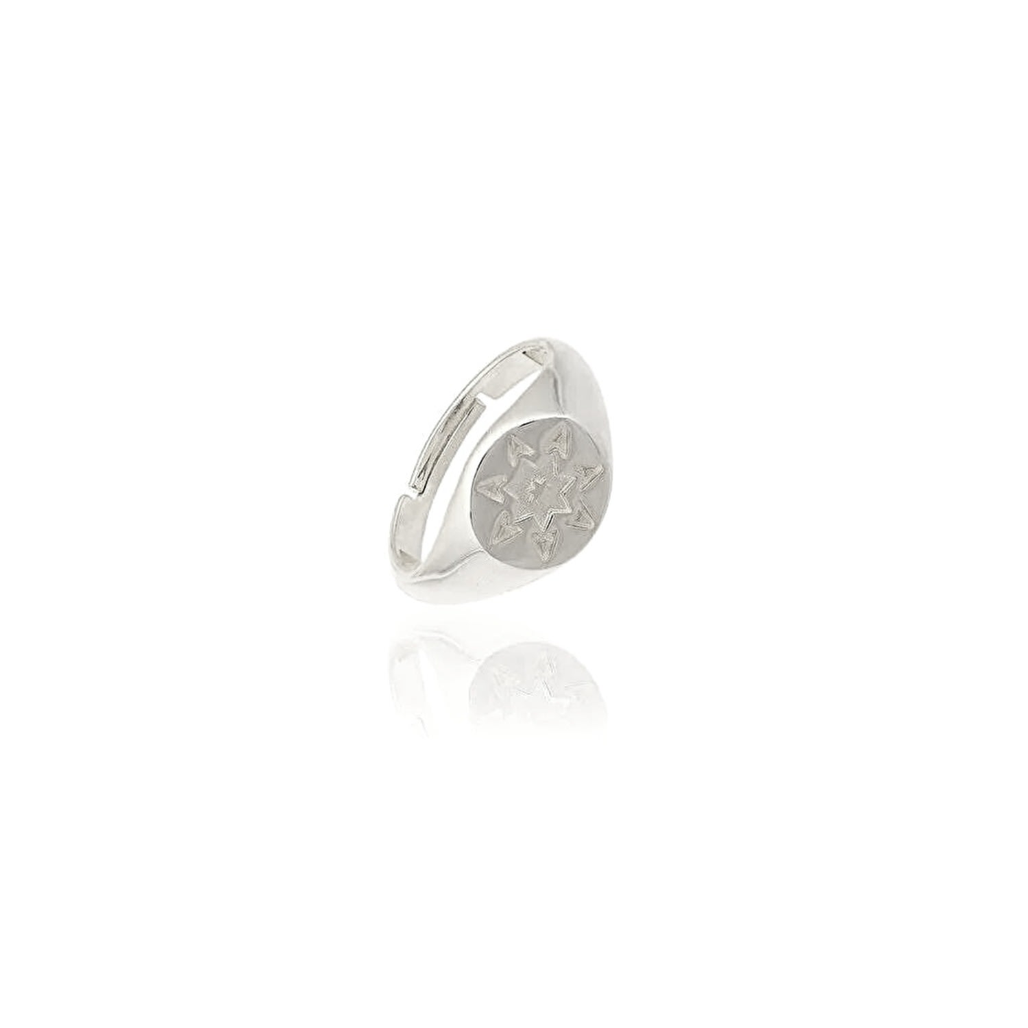 Spero London Women's Star Sun Stackable Sterling Silver Signet Ring - Silver In Silver