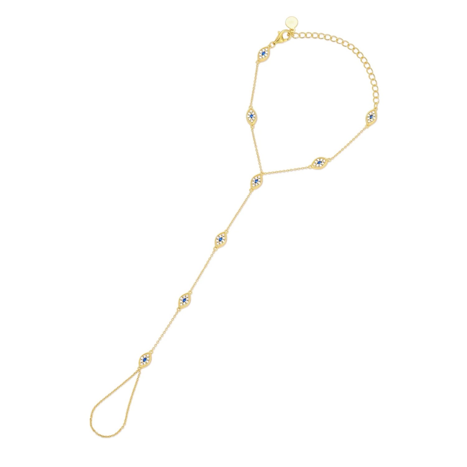 Zepplin The Label Women's Nikki Handchain - Gold Vermeil - Evil Eye Handchain In Gold