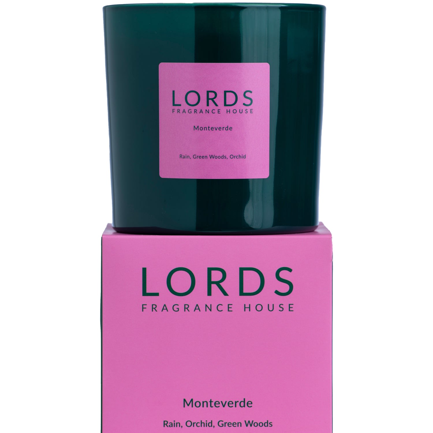 Green / Pink / Purple Monteverde 3 Wick Candle Lords Fragrance House