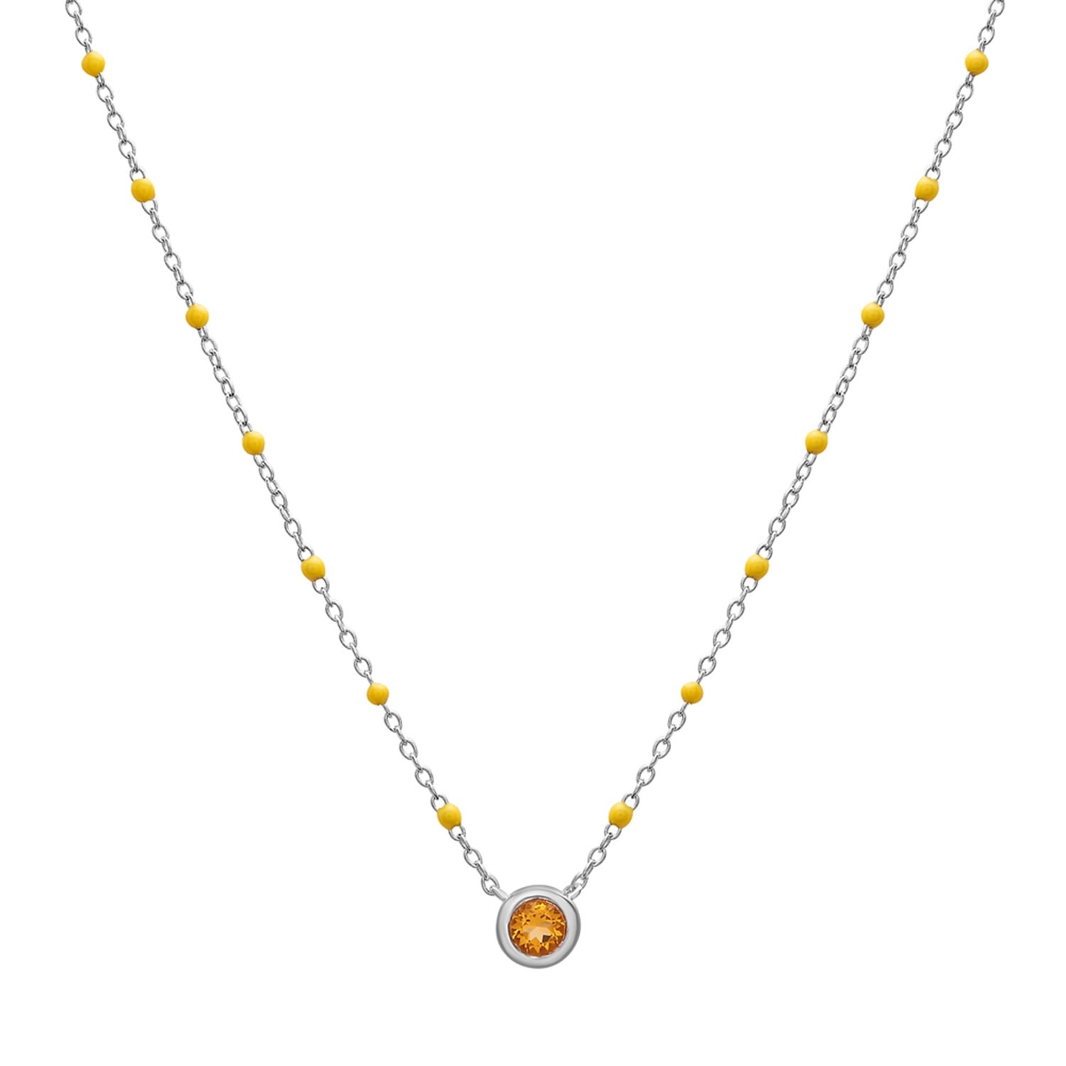 Women’s Yellow / Orange Birthstone Enamel Necklace - Citrine Miki & Jane