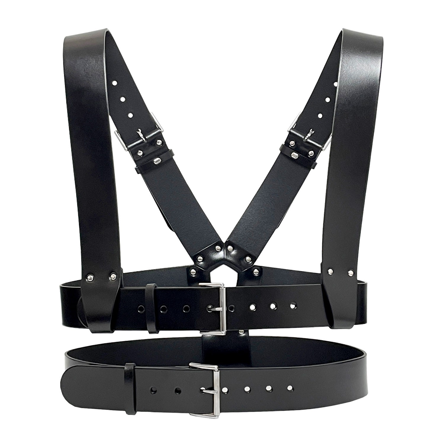 Women’s Black Cage Leather Body Harness Small Haute Cuir