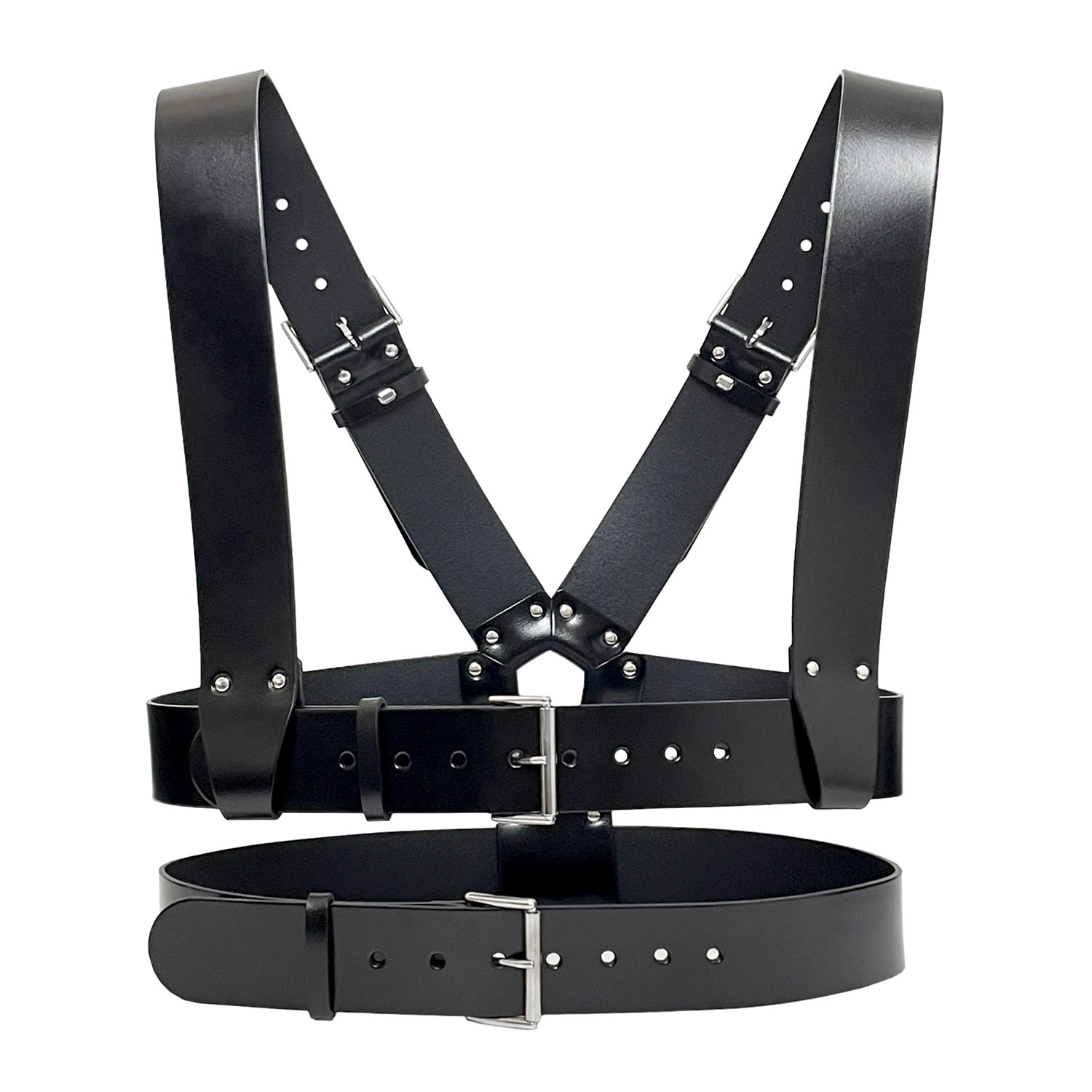 Haute Cuir Women's Black Cage Leather Body Harness In Black