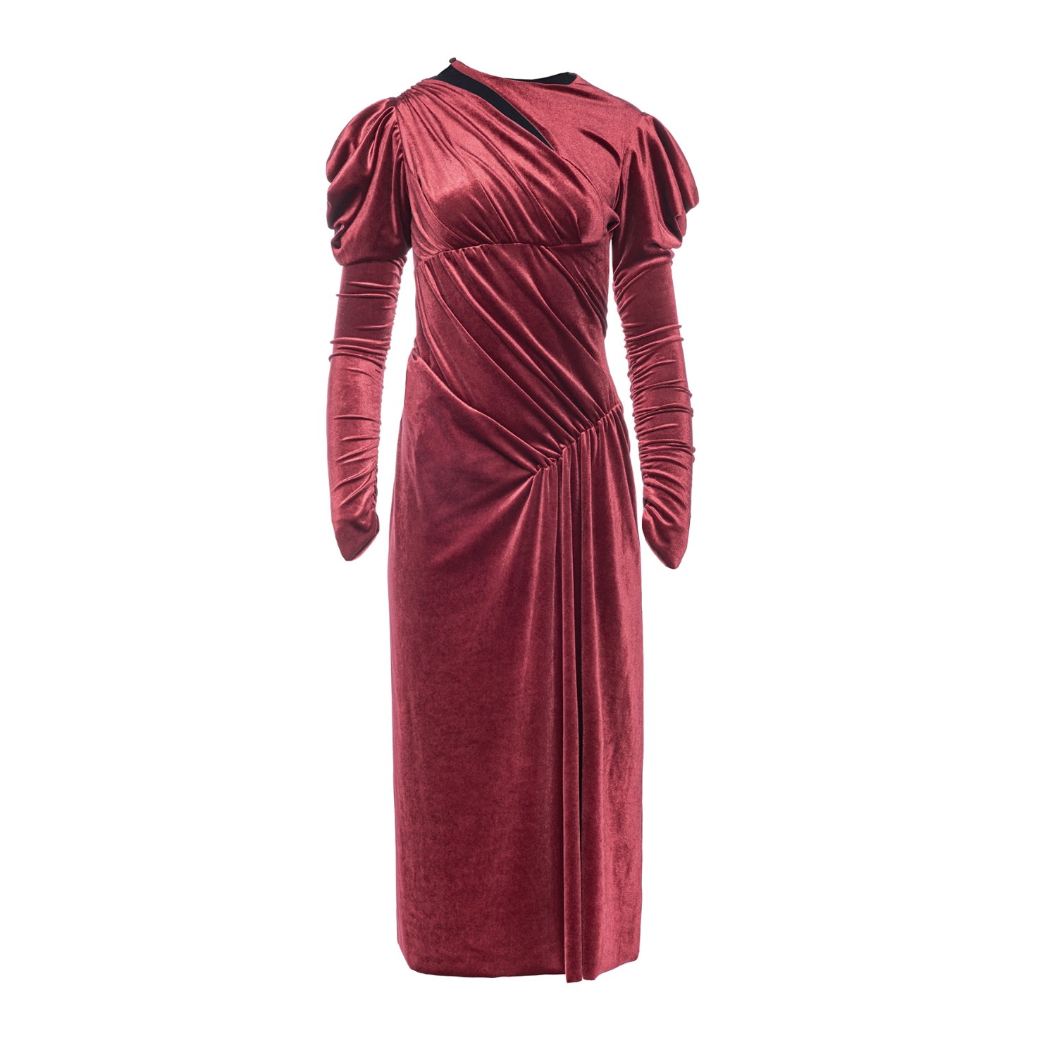 Women’s Zimil Draped Midi Dress Red Topaz Small Vasiliki Atelier