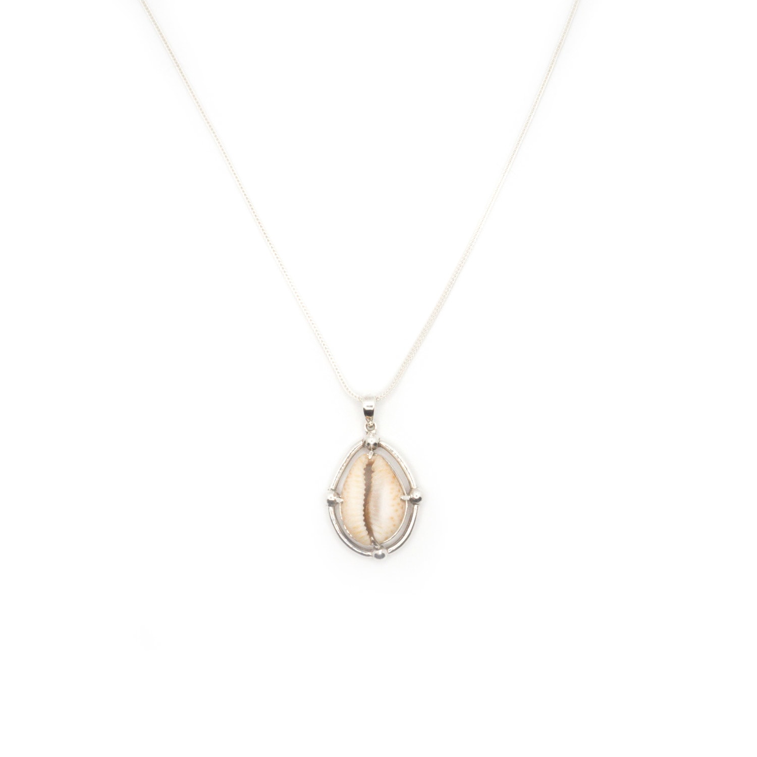 Women’s Neutrals / Silver Aquarii Silver Cowrie Seashell Necklace Sippi