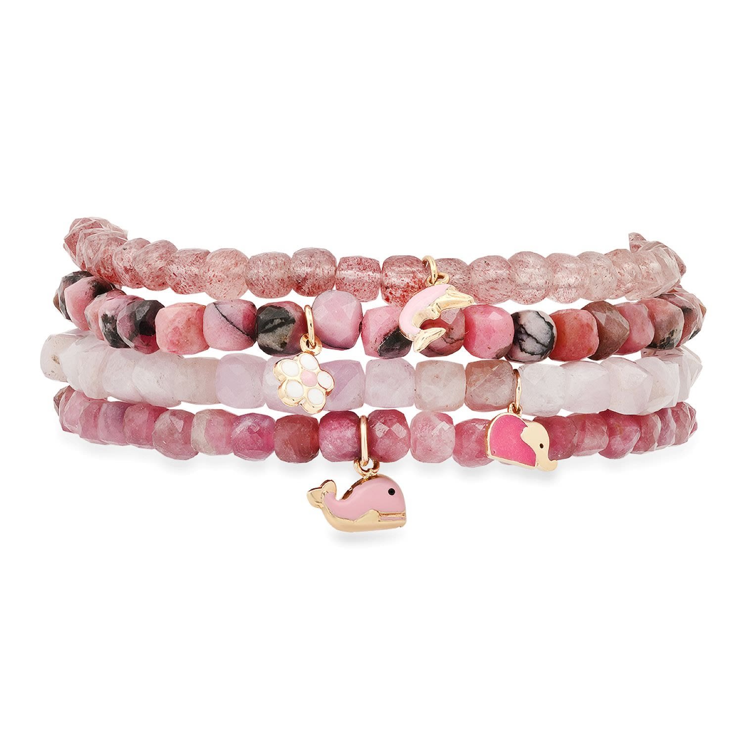 Shop Soul Journey Jewelry Women's Pink / Purple Magical Talisman Gemstone Bracelets In Pink/purple