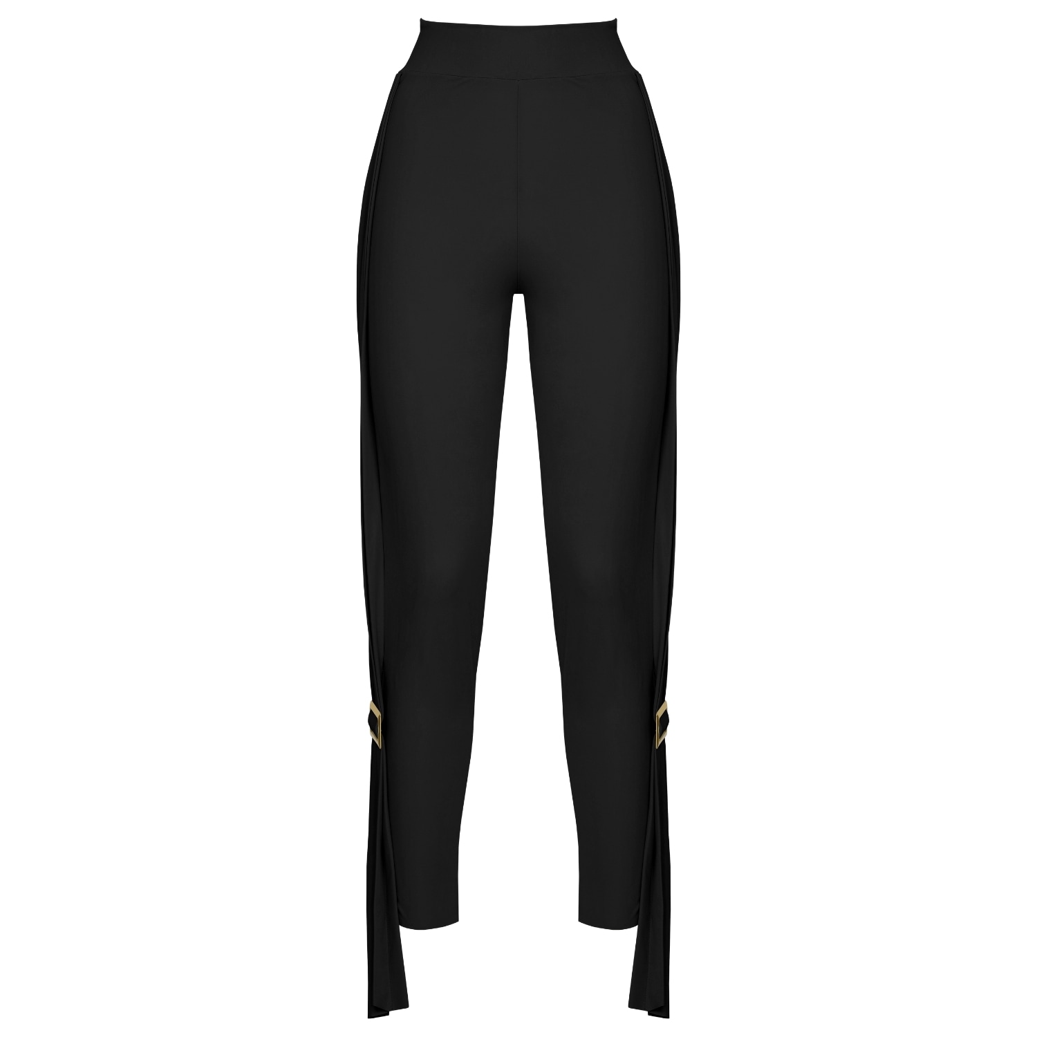 Women’s Adina Elegant Leggings With Decorative Folds And Metal Buckle In Black Small Antoninias