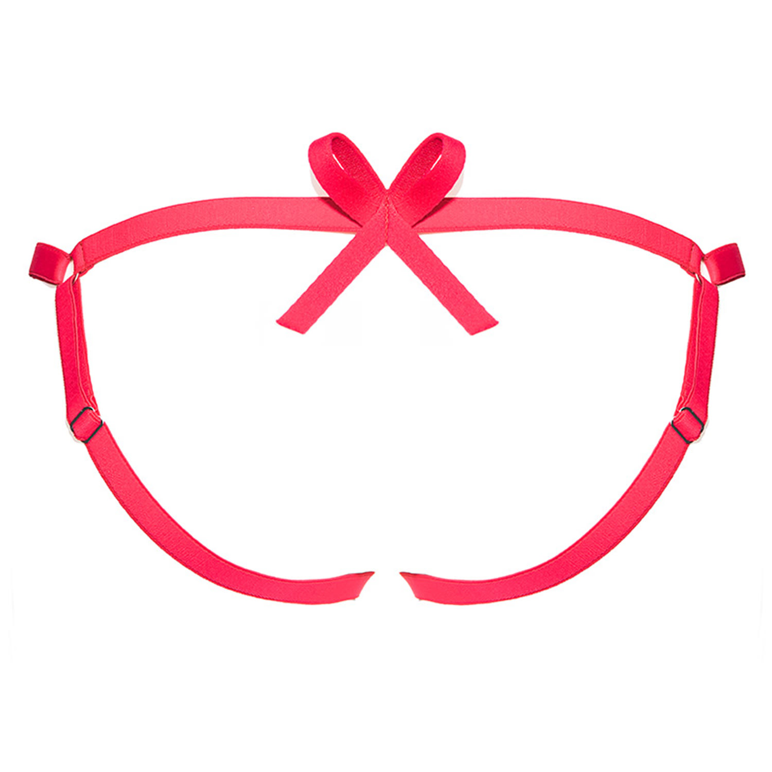Reckless Wolf Women's Beau Red Frame Brief - Adjustable Soft Strapping With Bow Makes The Perfect Gift In Red