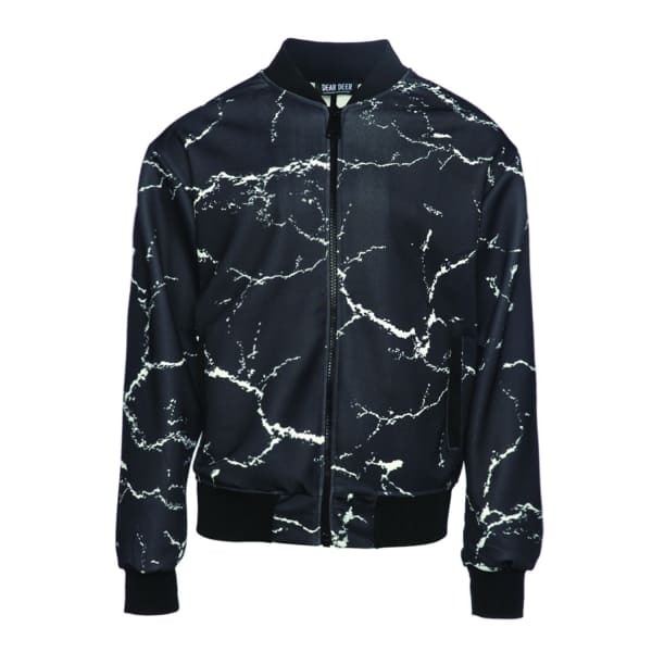 Calcium Carbonate Black Mens Bomber Jacket | Dear Deer | Wolf & Badger