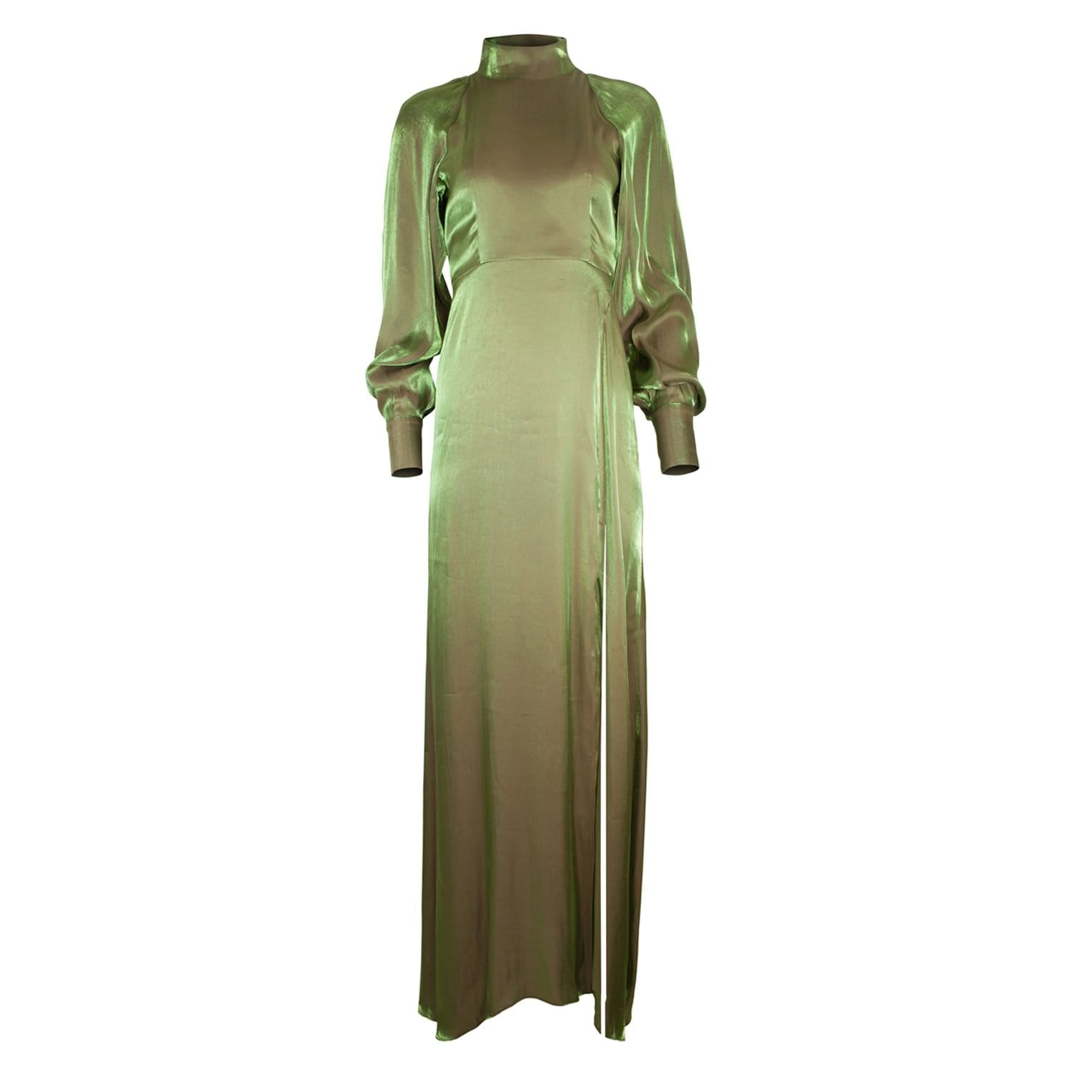 Women's Green Gladiolus Long Dress | Large | Adiba