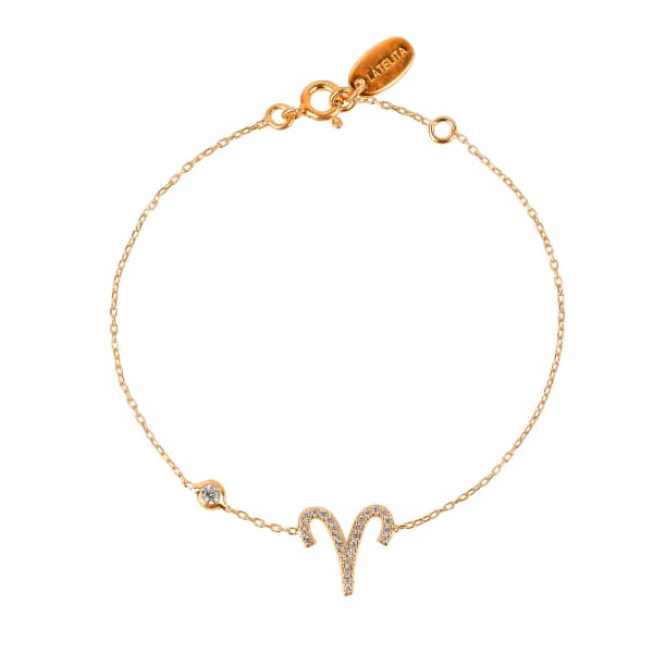 Latelita London Zodiac Horoscope Star Sign Bracelet Aries Gold In Gold