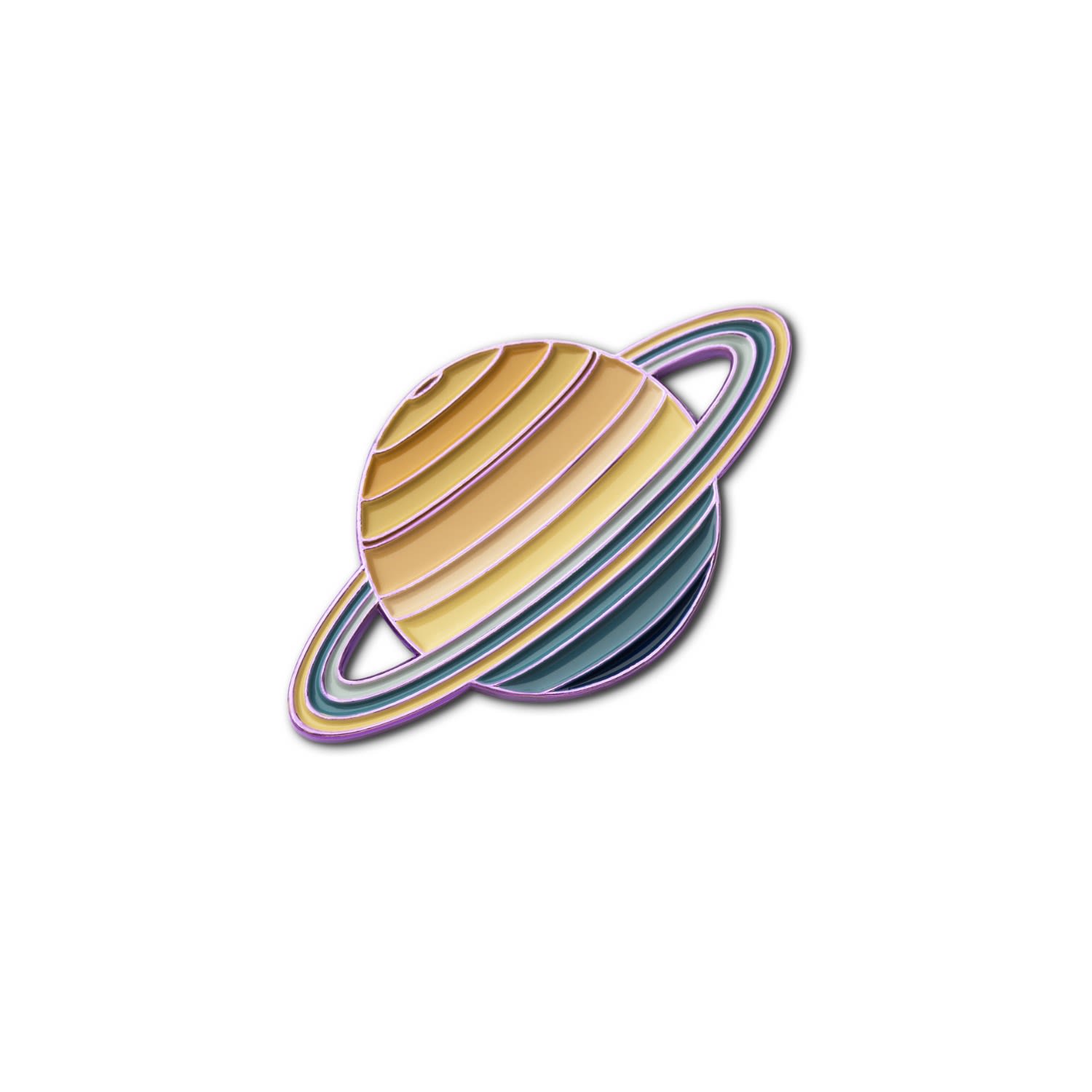 Make Heads Turn Women's Pink / Purple / Blue Enamel Pin Violet Planet