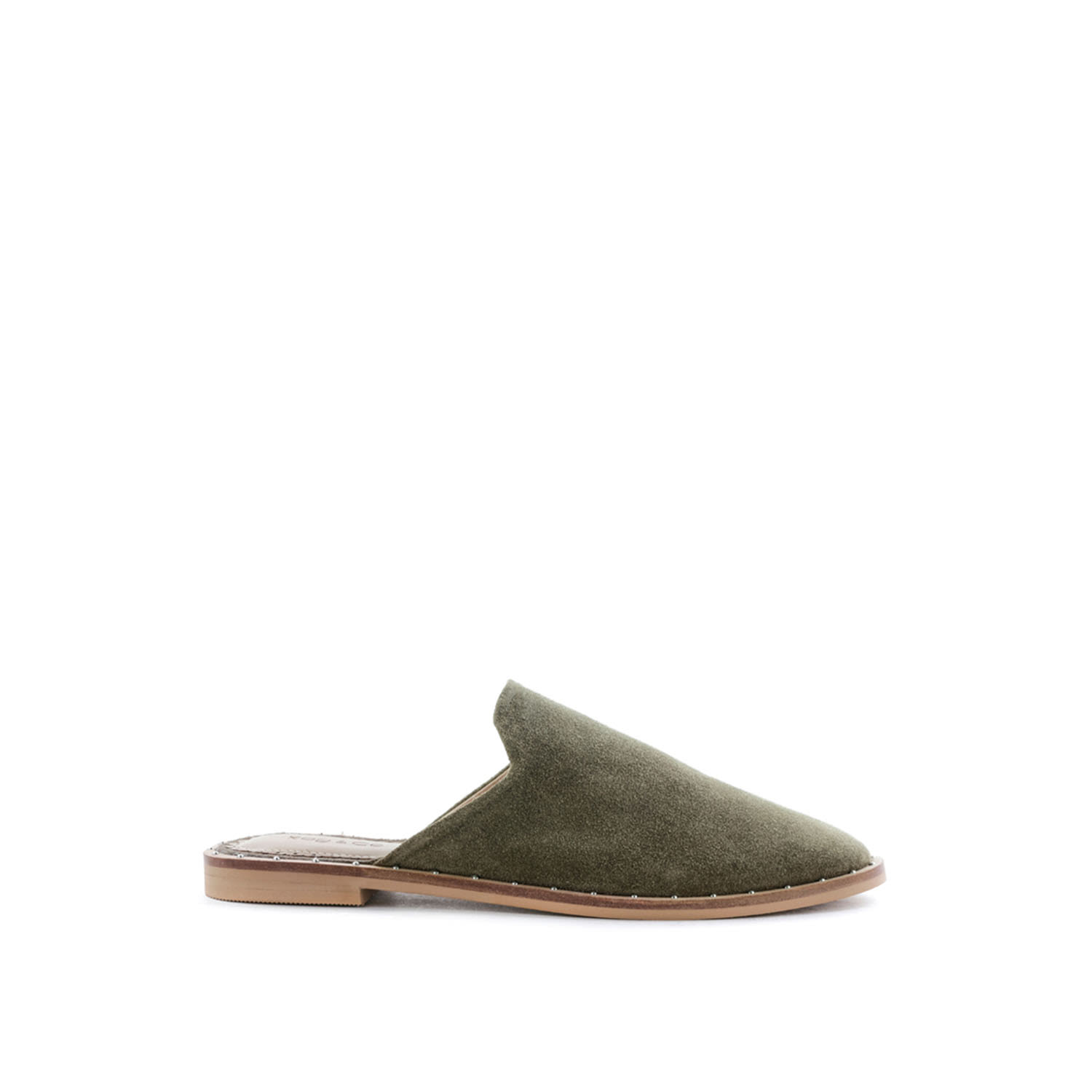Rag & Co Women's Lia Handcrafted Suede Mules In Khaki Green By