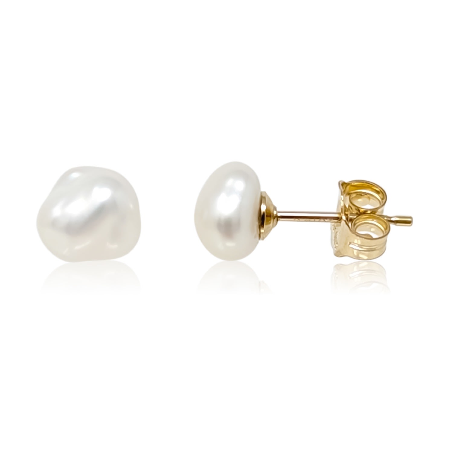Kiri & Belle Women's Mini Dot Keshi Pearl Gold Filled Stud Earrings