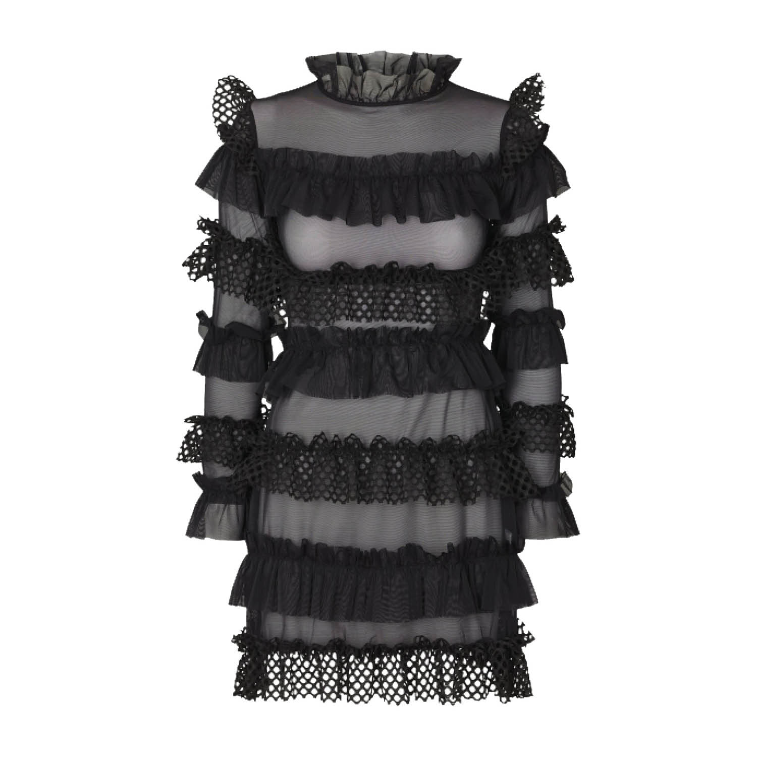 Ow Collection Women's Grace Ruffle Dress - Black In Black
