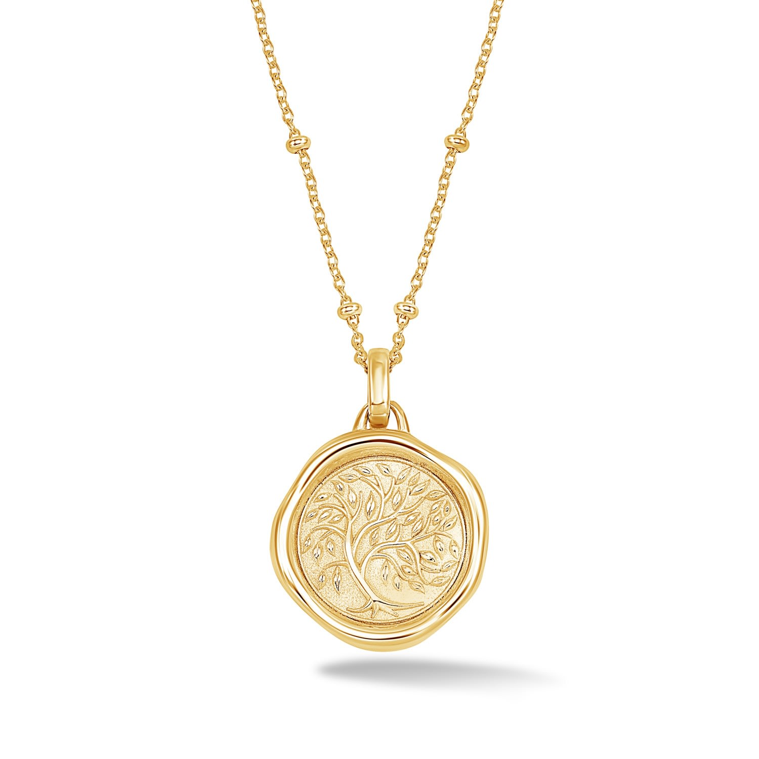 Dower & Hall Women's Gold Tree Of Life Talisman Necklace In Vermeil