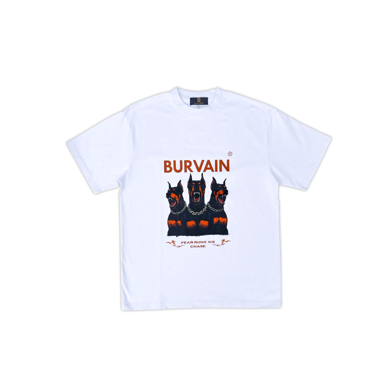 Burvain Men's White  Thredog Tee