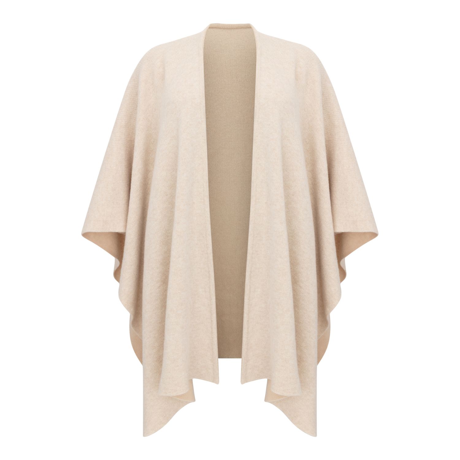 Women's Neutrals Beige Reversible Isla Merino Cashmere Knit Cape | One Size | Triona