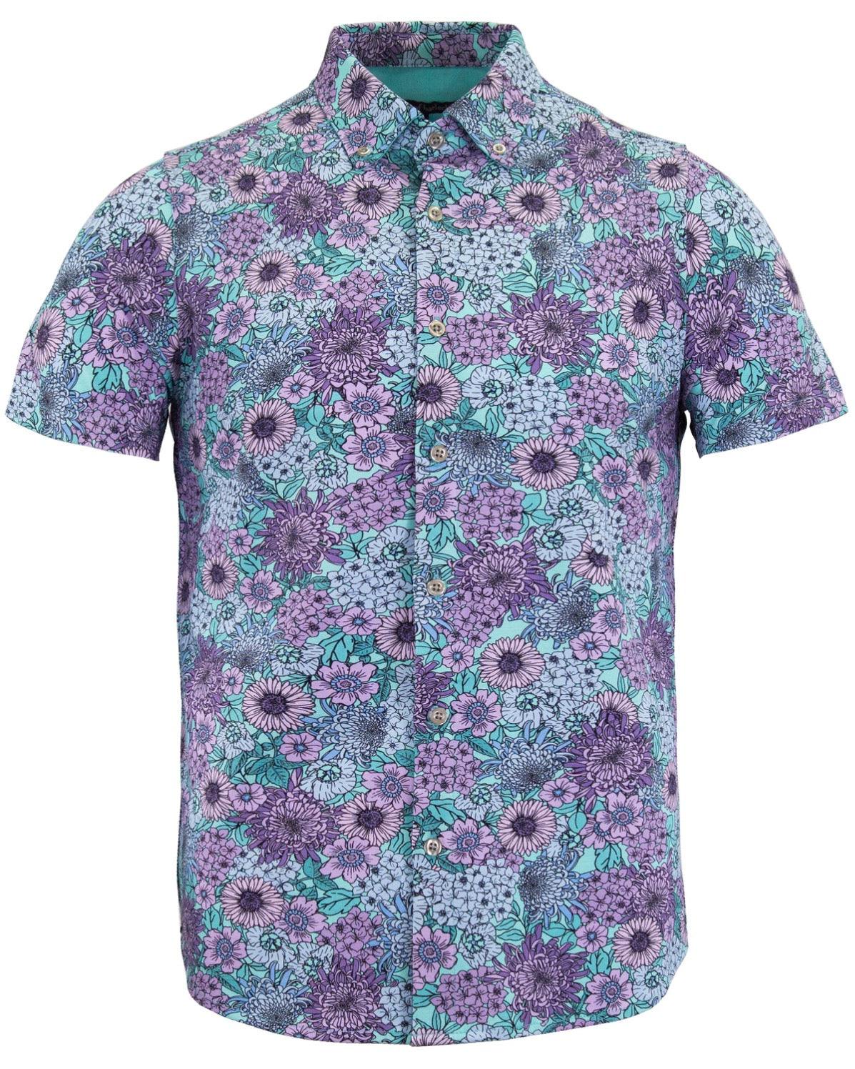 Lords Of Harlech Men's Green Todd Garden Party Knit Shirt - Spearmint In Green