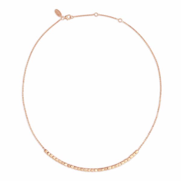 Neola Rose Gold Necklace With Cubes In Gold