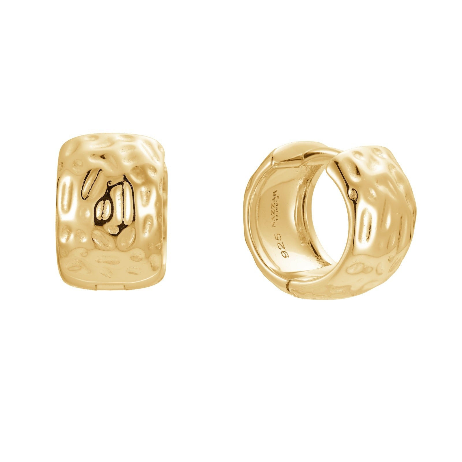 Nazzar Women's Gold Hammered Wide Hoop Earrings In Gold