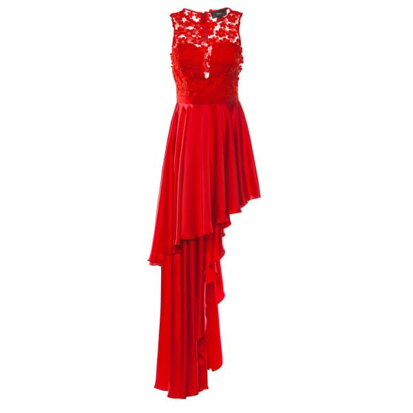 Nissa 3d Floral Lace Asymmetrical Dress | ModeSens