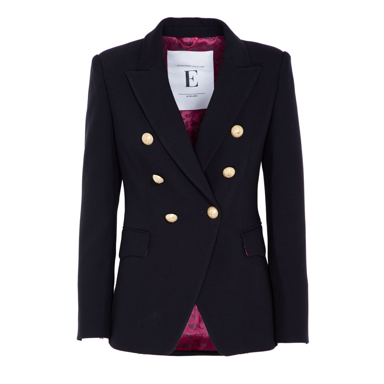 Women’s Double-Breasted Premium Crepe Black Blazer London Large The Extreme Collection