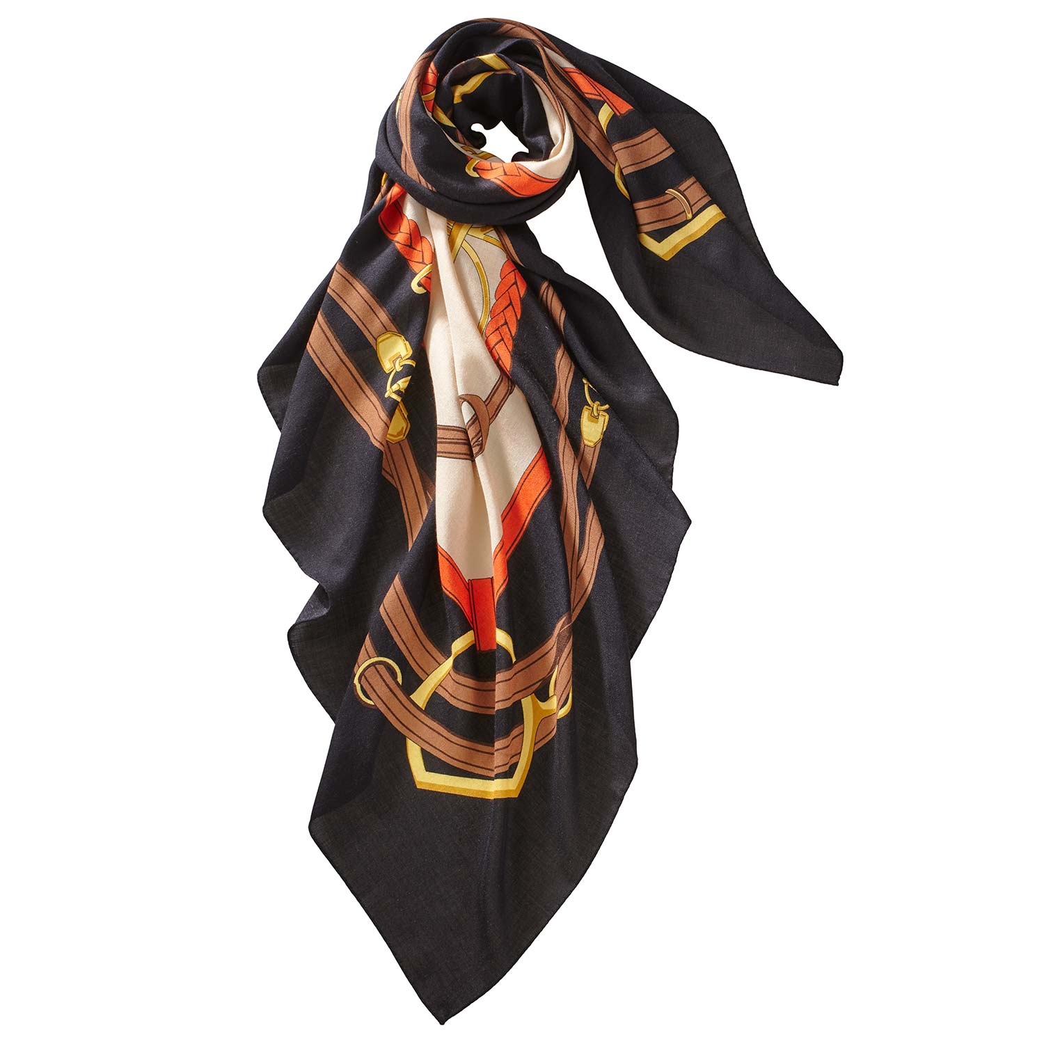 Women’s Black / White Alpine Cashmere Grande Siena Scarf - Cream