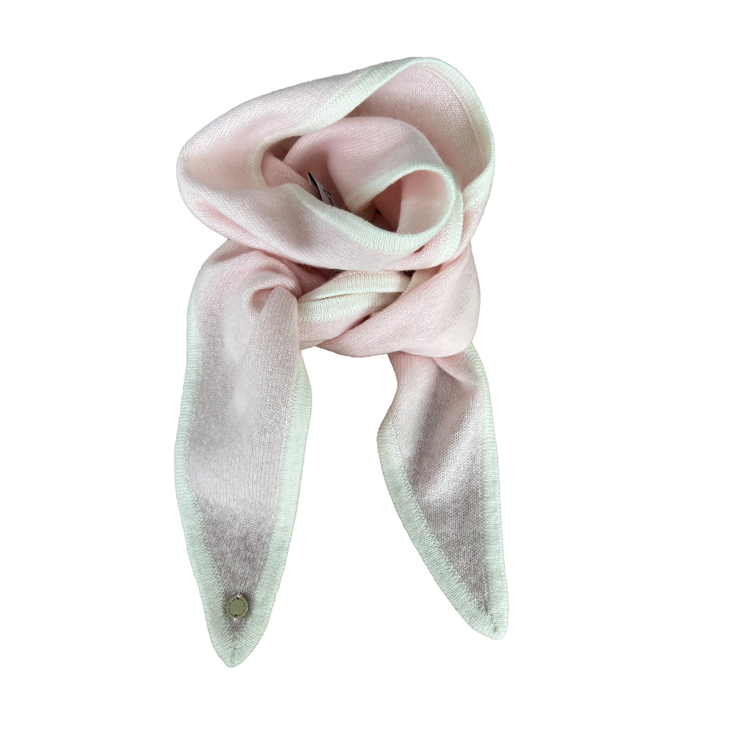 Tirillm Women's Pink / Purple Ayla Small Neck Scarf In Soft Pure Cashmere, Pale Pink With Off White Trimming In Pink/purple