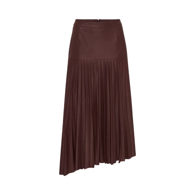 designer pleated midi skirt